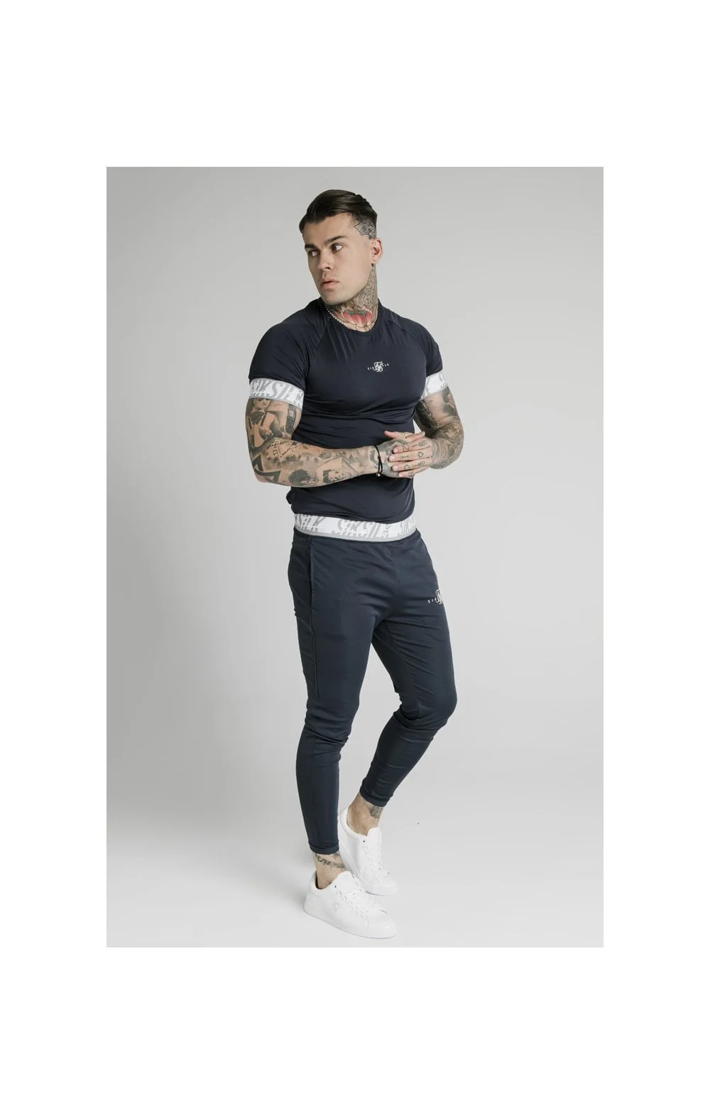 SikSilk Scope Tape Track Pant - Navy - Image 6