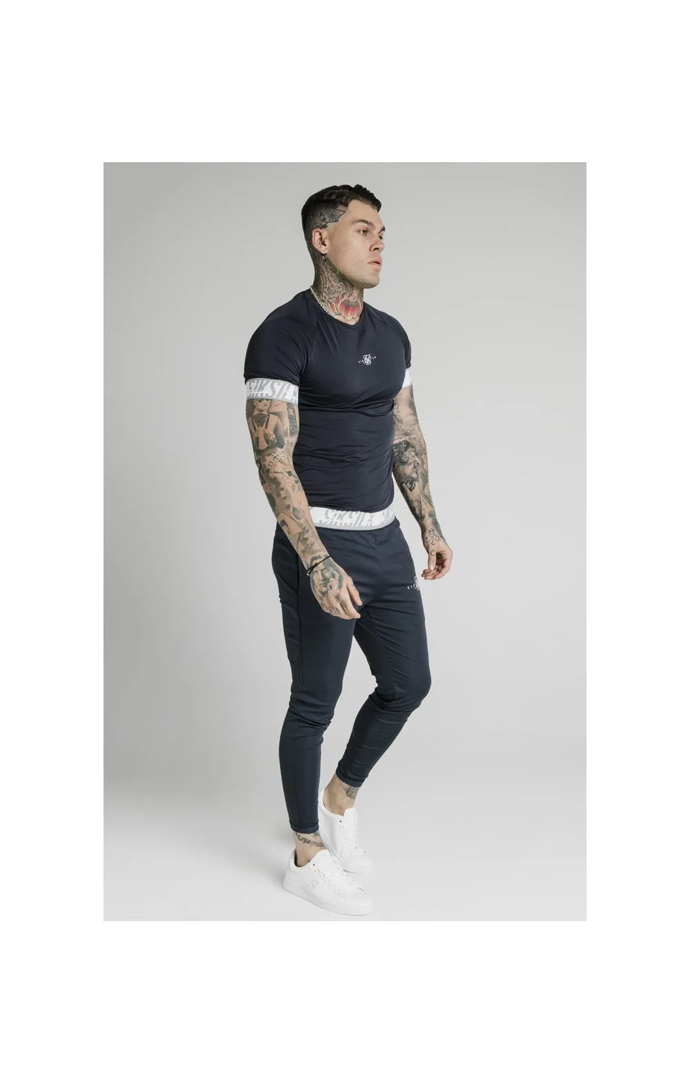 SikSilk Scope Tape Track Pant - Navy - Image 7