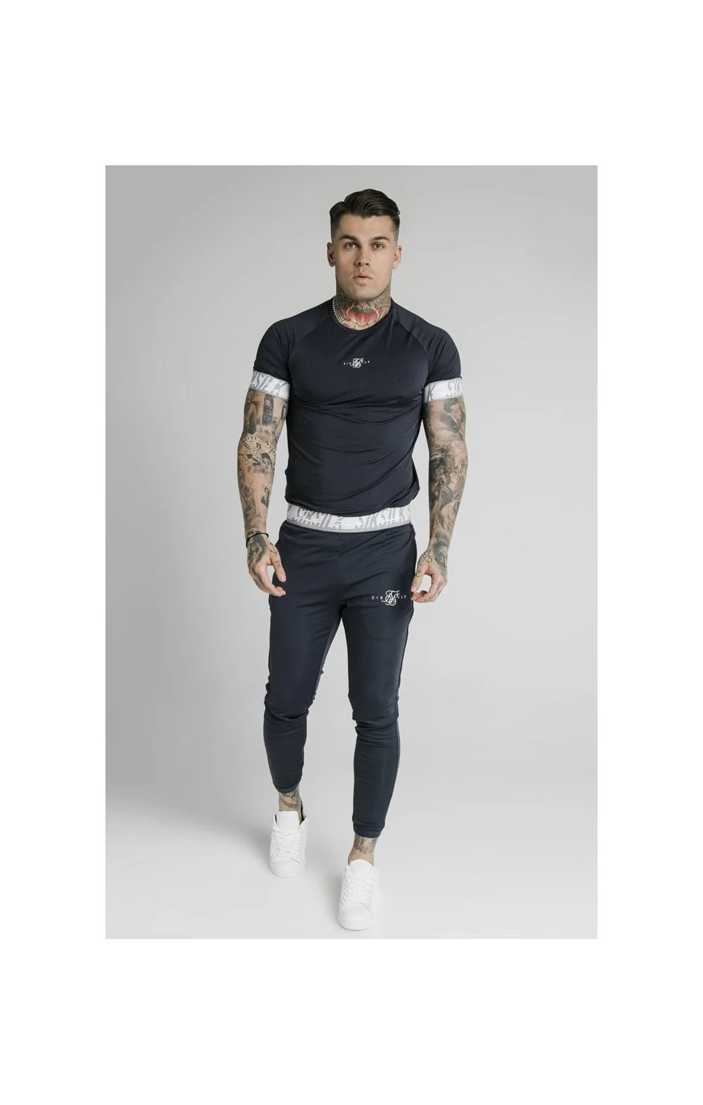 SikSilk Scope Tape Track Pant - Navy - Image 8