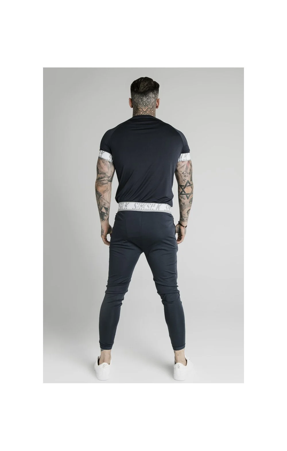 SikSilk Scope Tape Track Pant - Navy - Image 9