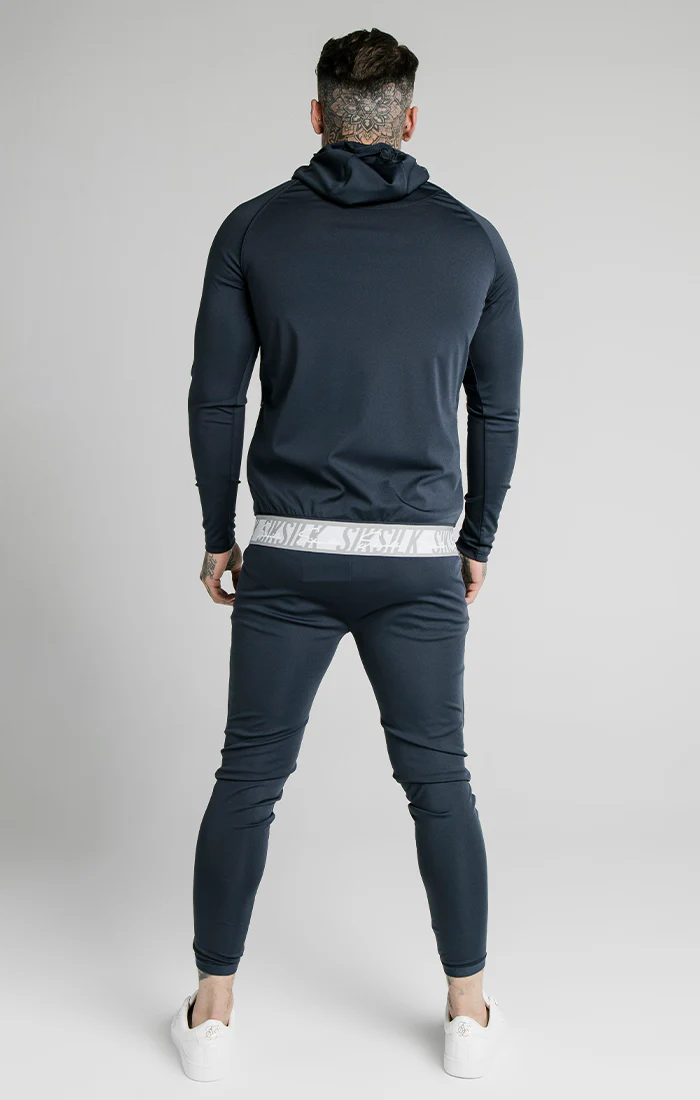 SikSilk Scope Tape Zip Through Hoodie – Navy - Image 5