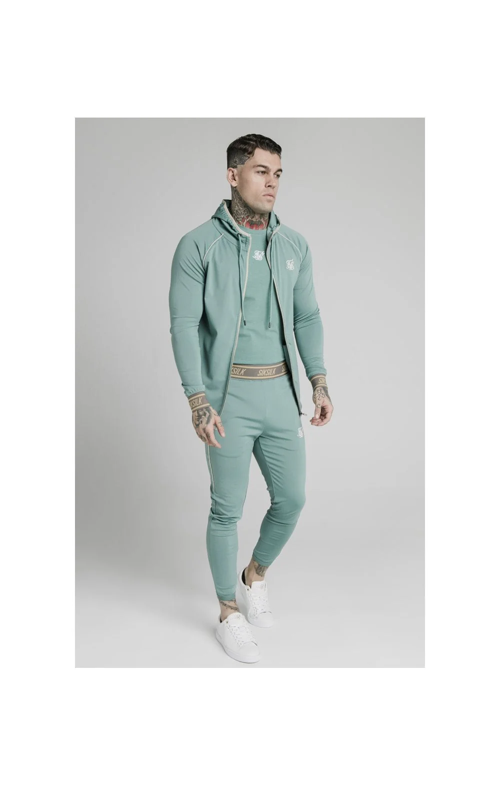 SikSilk Scope Track Pants - Light Petrol Blue - Image 3