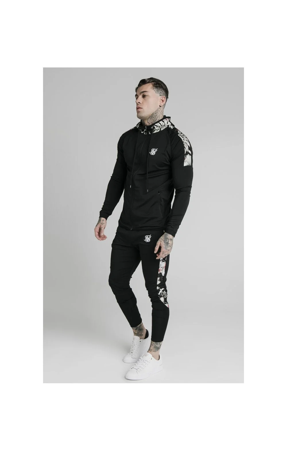 SikSilk Scope Zip Through Hoodie - Black - Image 3