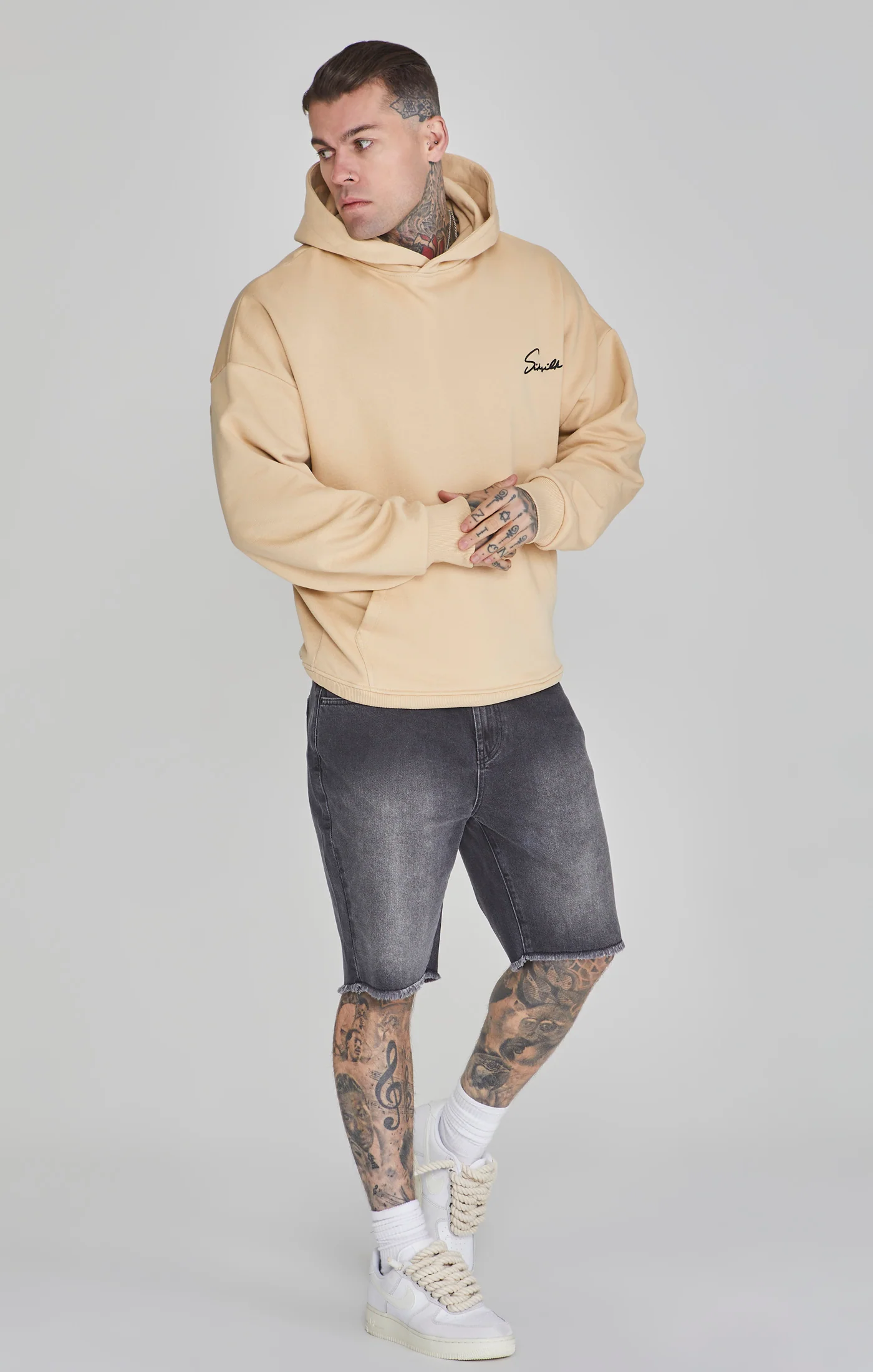 Beige Script Hoodie - Image 2