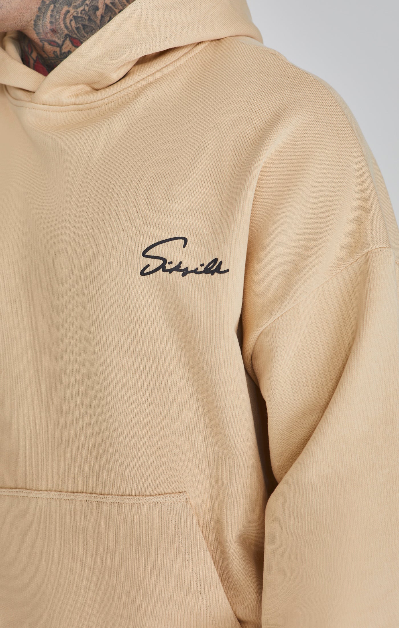 Beige Script Hoodie - Image 3