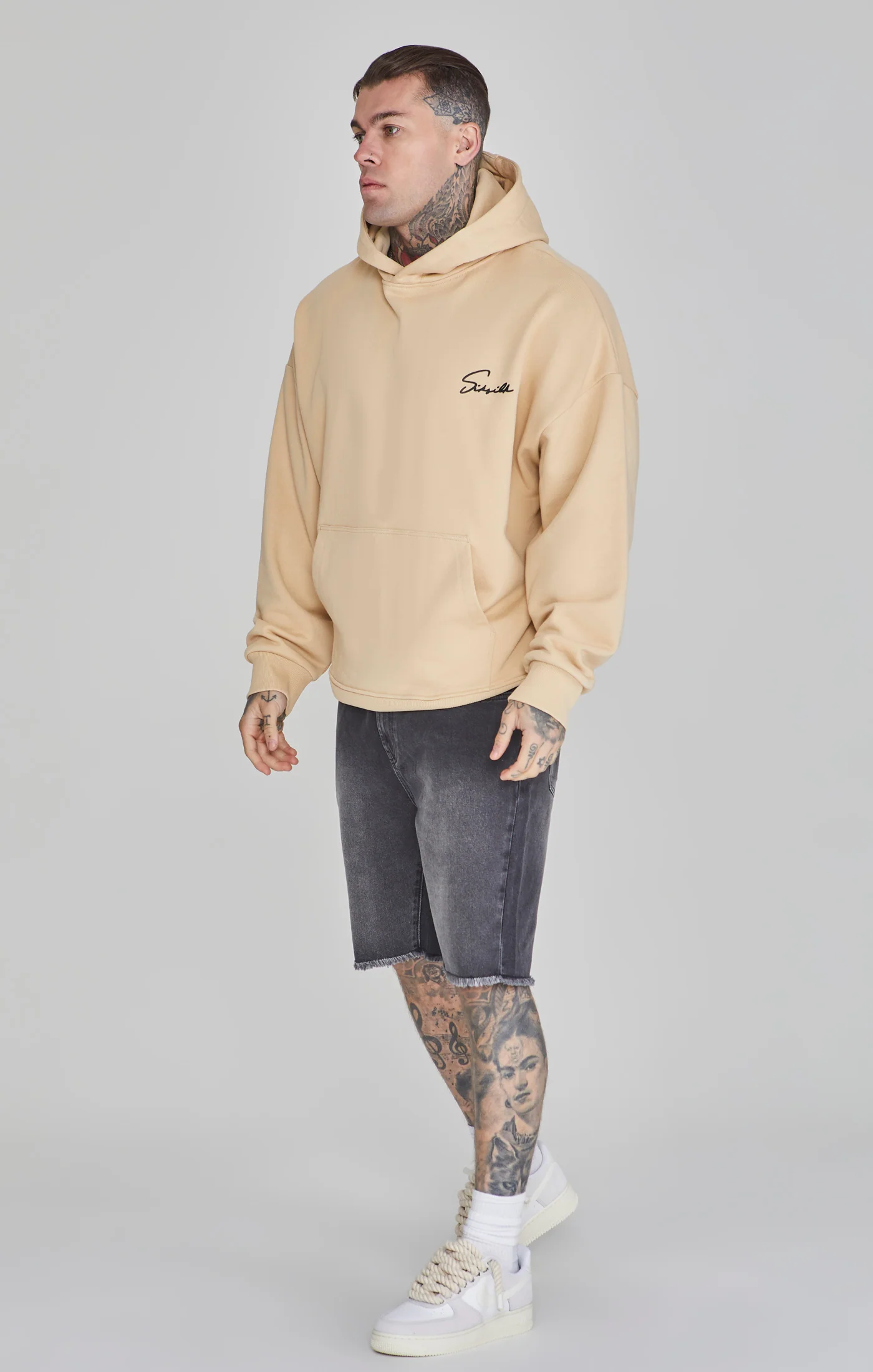 Beige Script Hoodie - Image 4