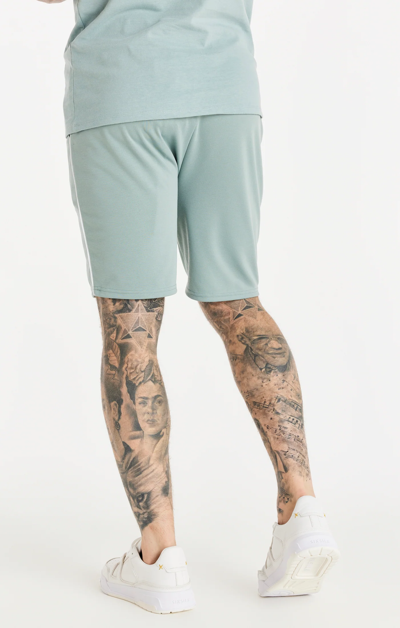 SikSilk Script Pleated Shorts - Teal - Image 3