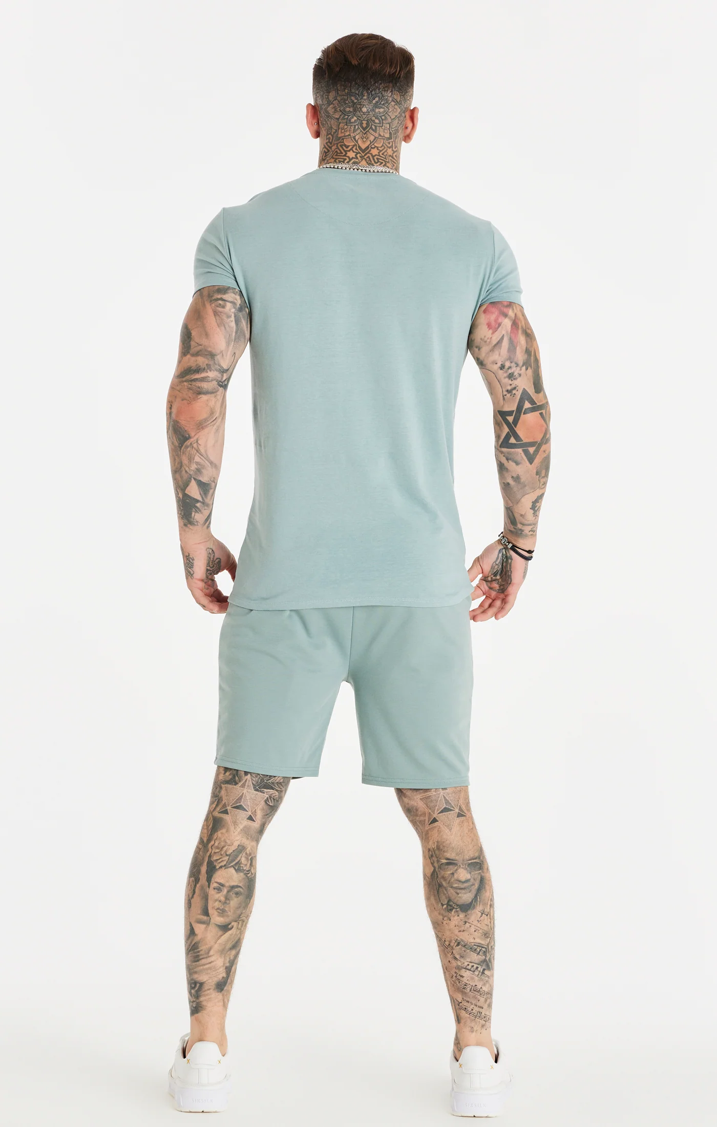 SikSilk Script Pleated Shorts - Teal - Image 5