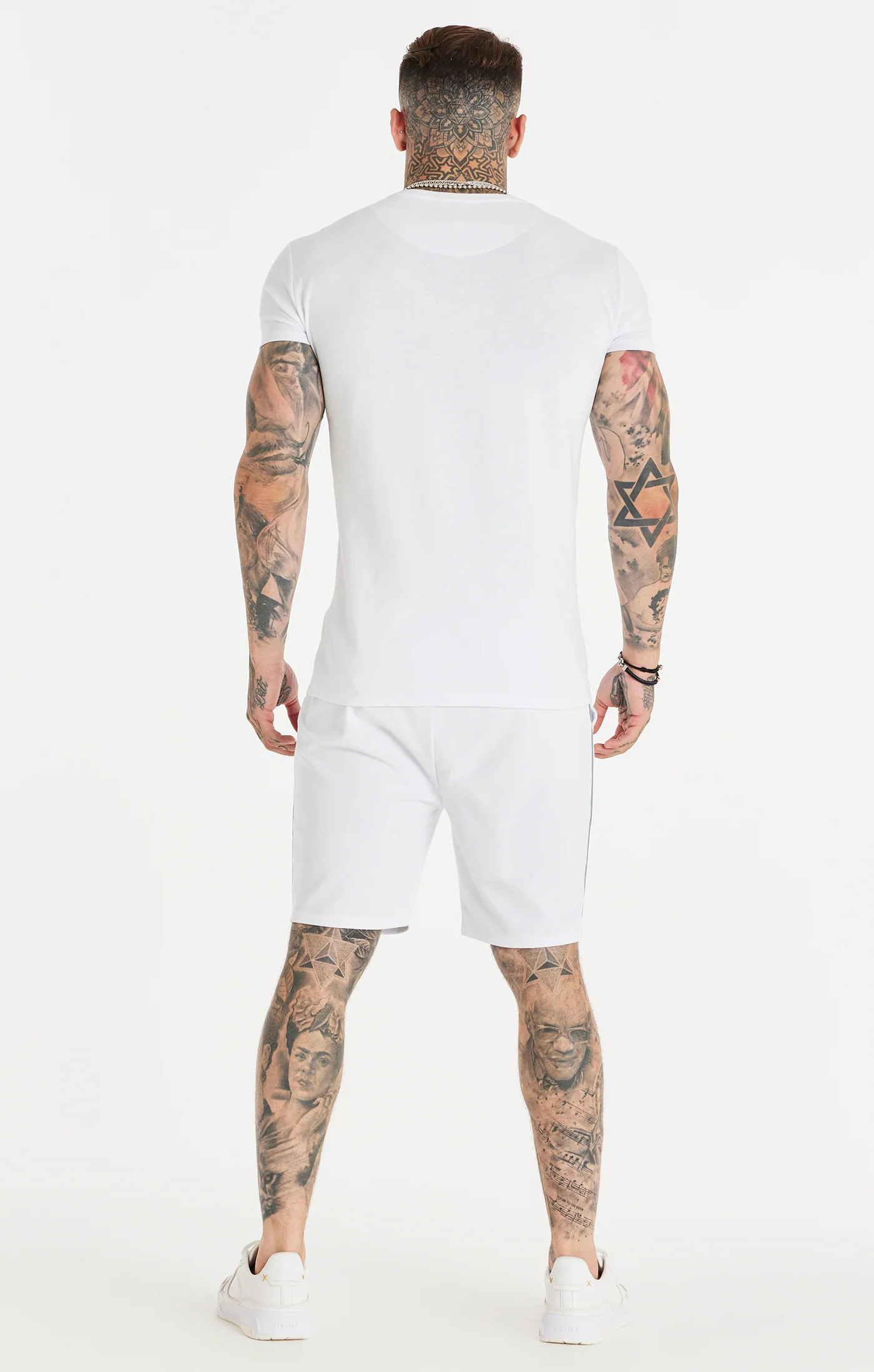 SikSilk Script Pleated Shorts - White - Image 5