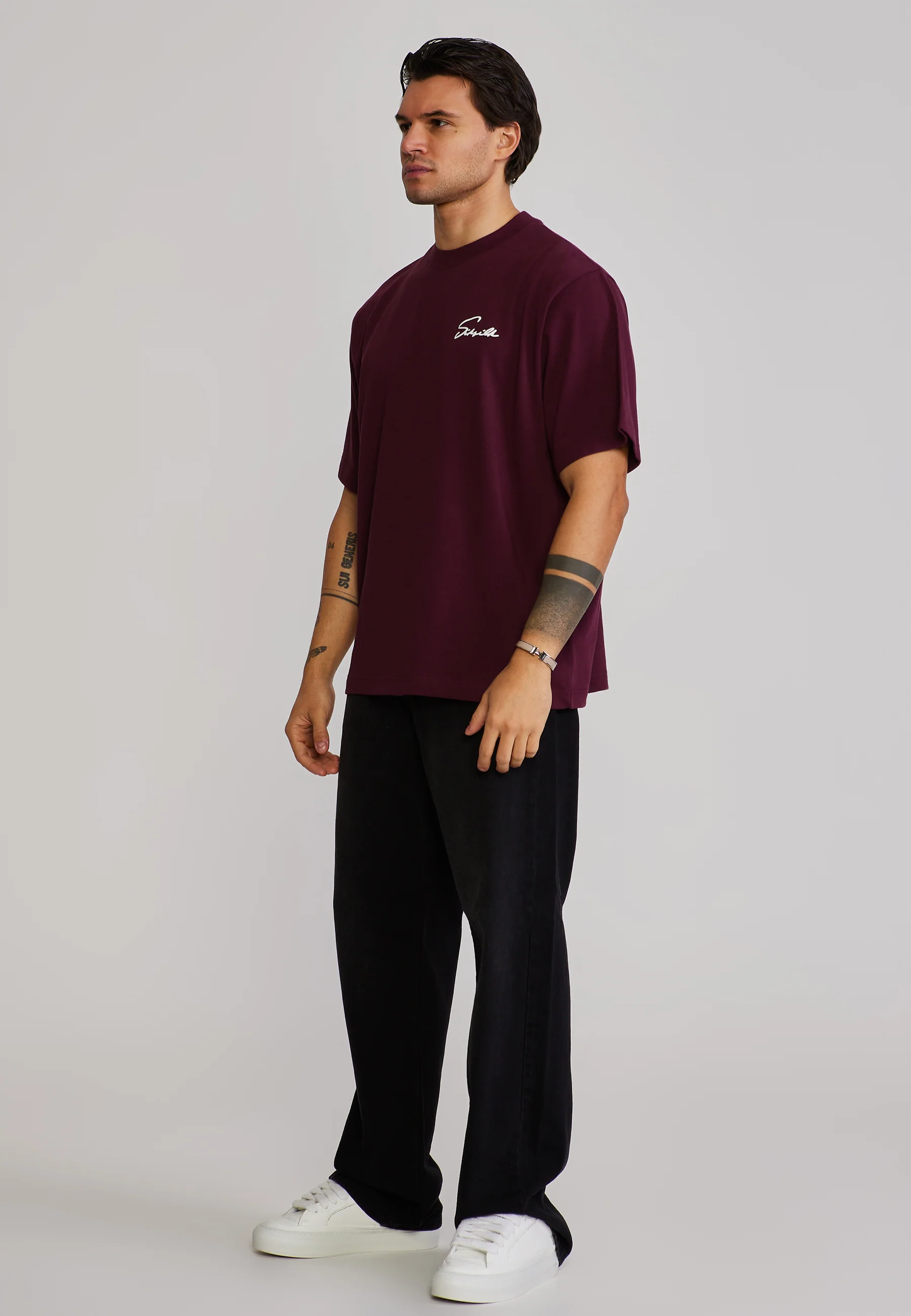Burgundy Script T-Shirt - Image 3