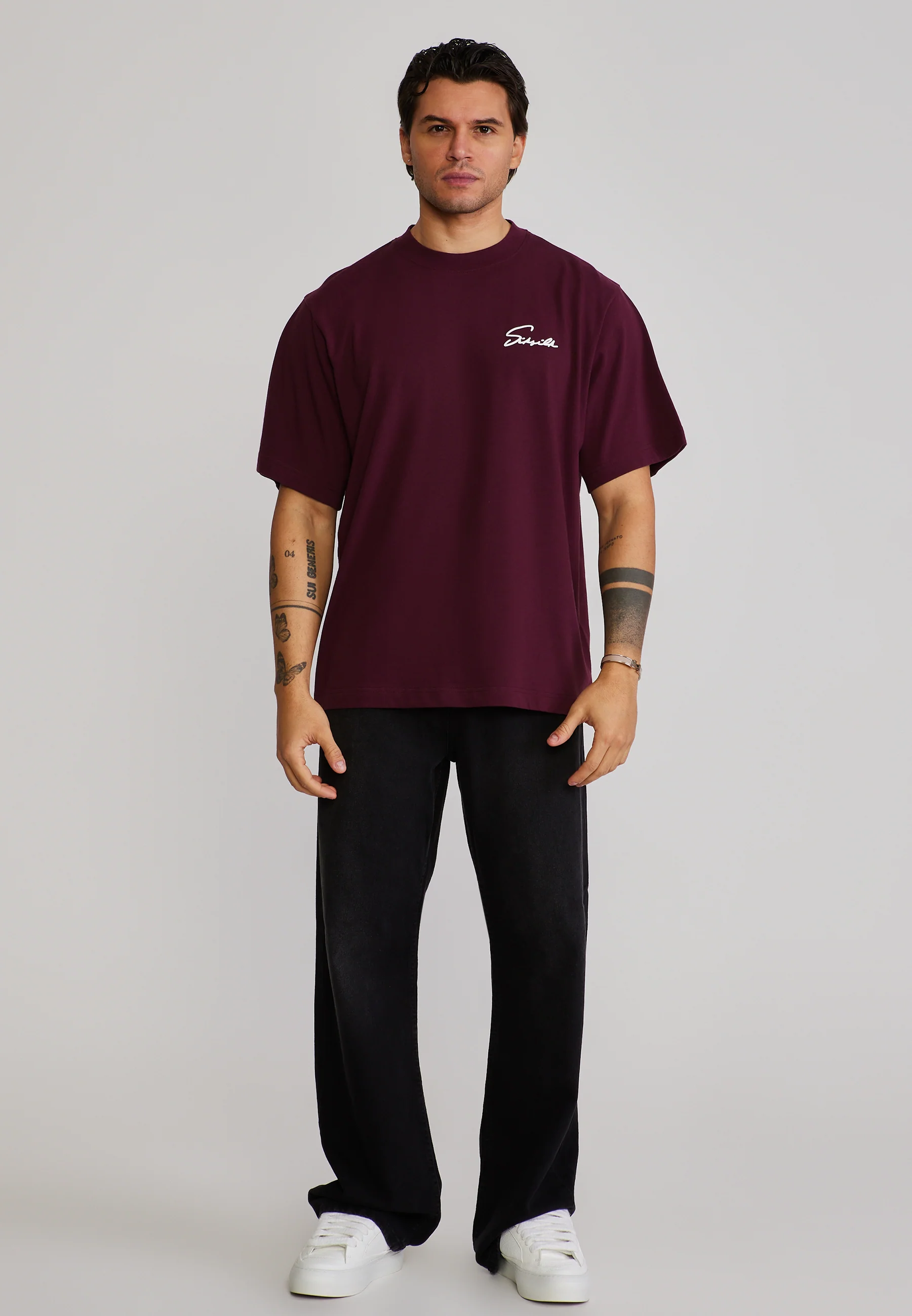 Burgundy Script T-Shirt - Image 4