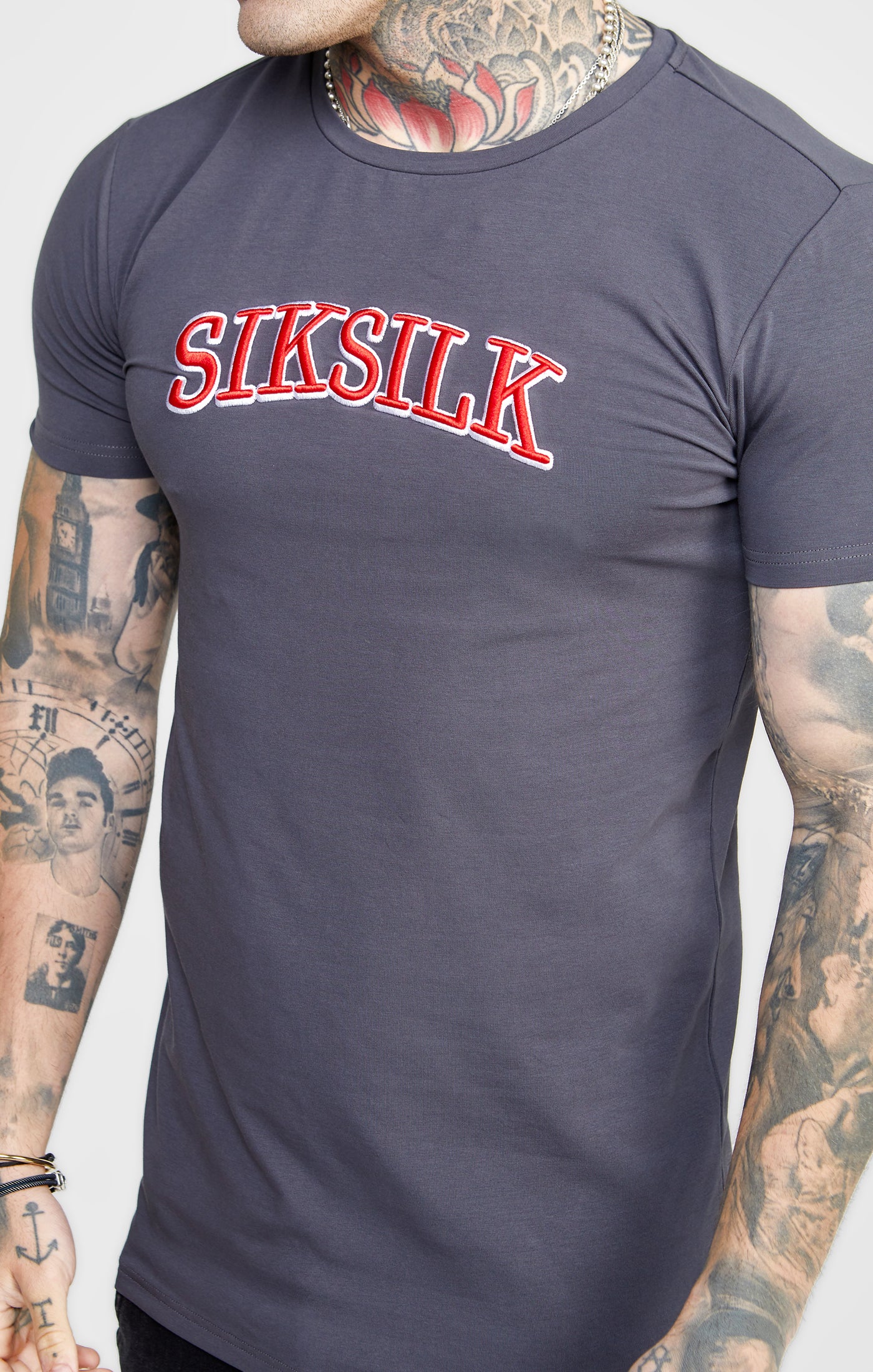 Grey Muscle Fit T-Shirt - Image 2