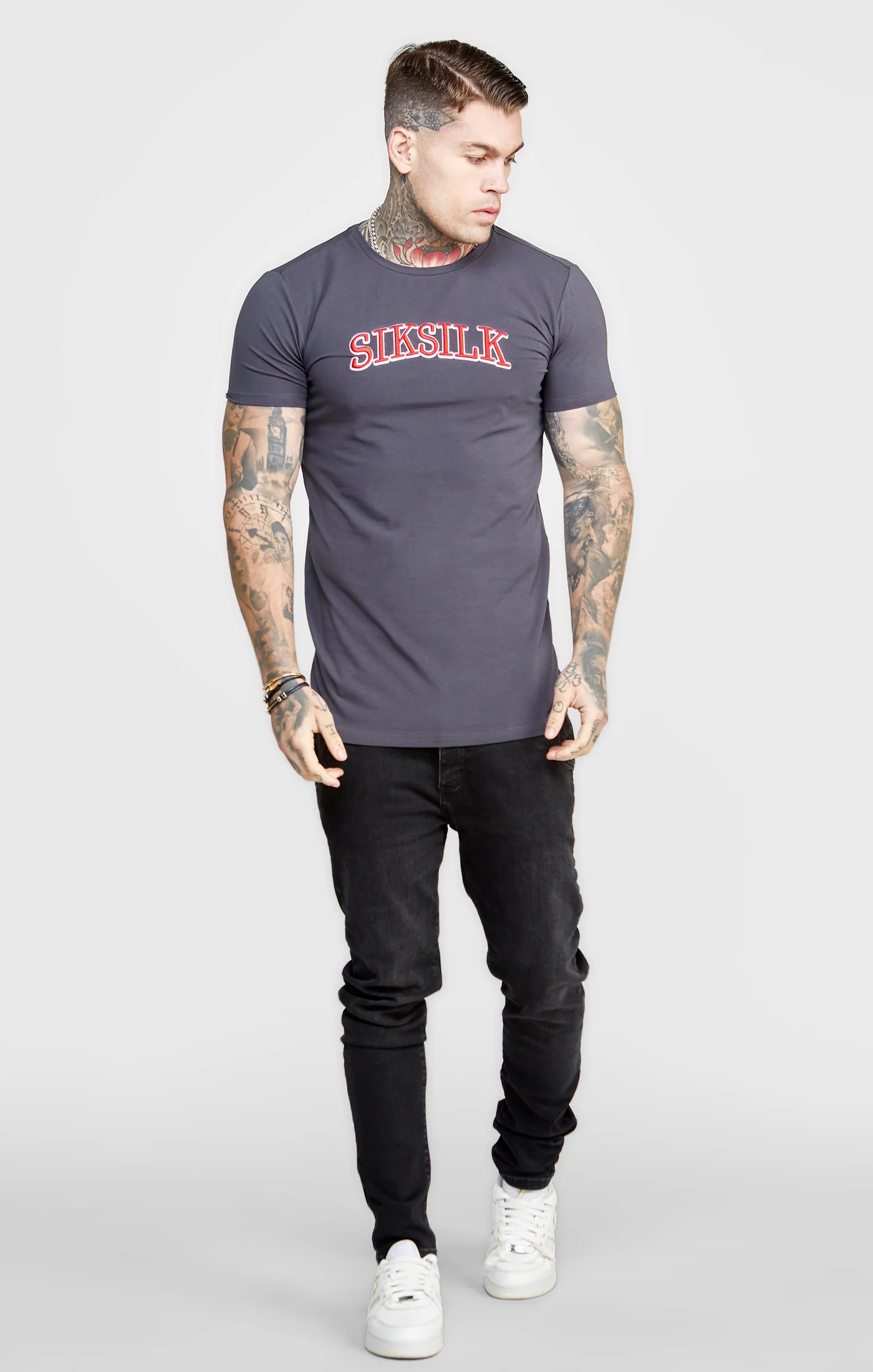 Grey Muscle Fit T-Shirt - Image 3