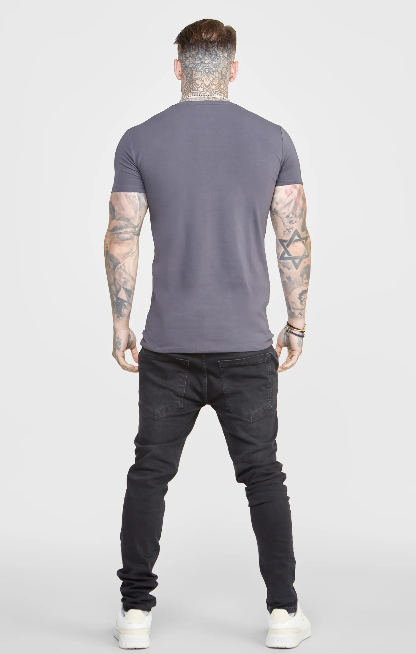 Grey Muscle Fit T-Shirt - Image 5