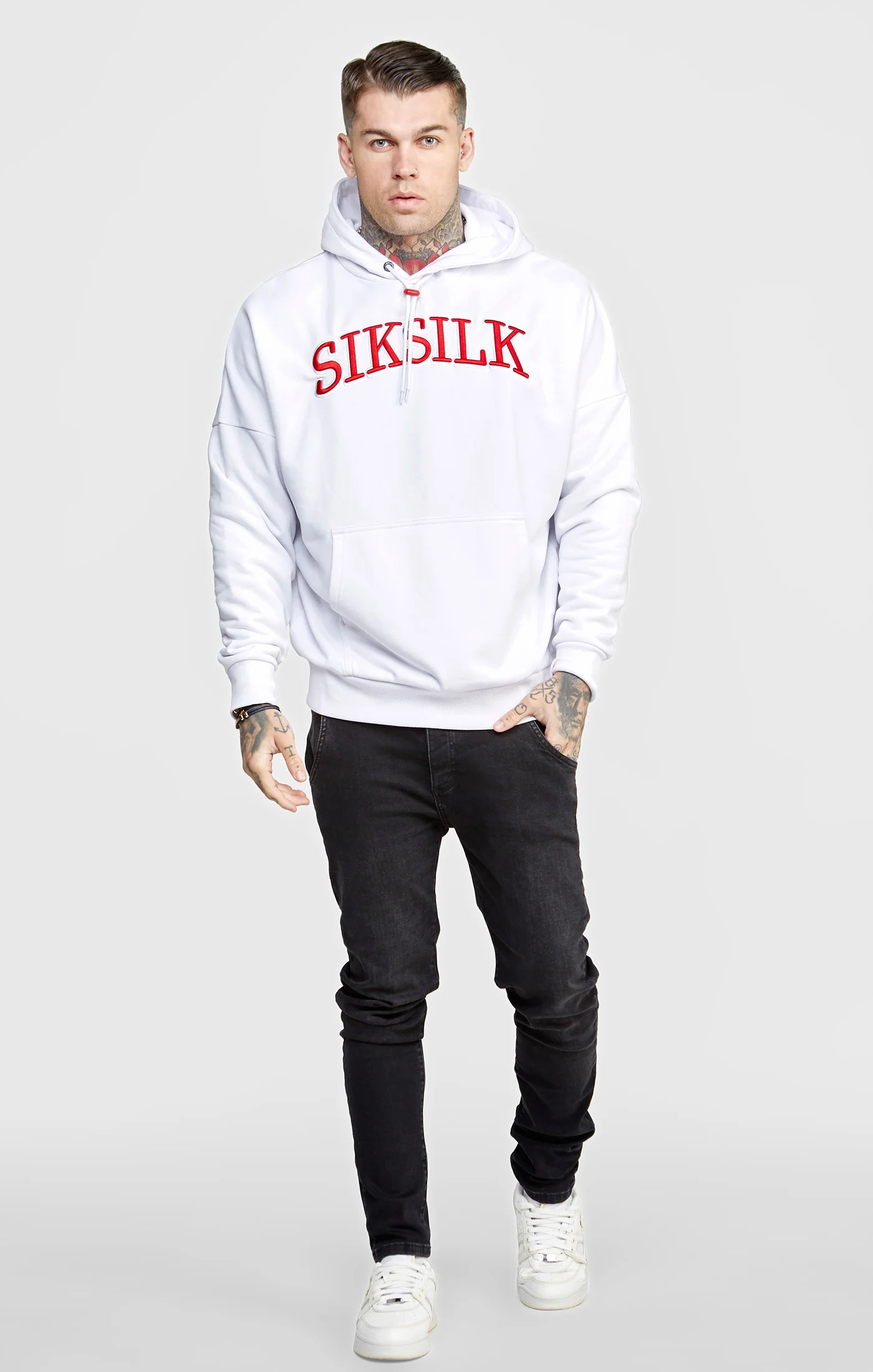 White Logo Oversized Hoodie - Image 3