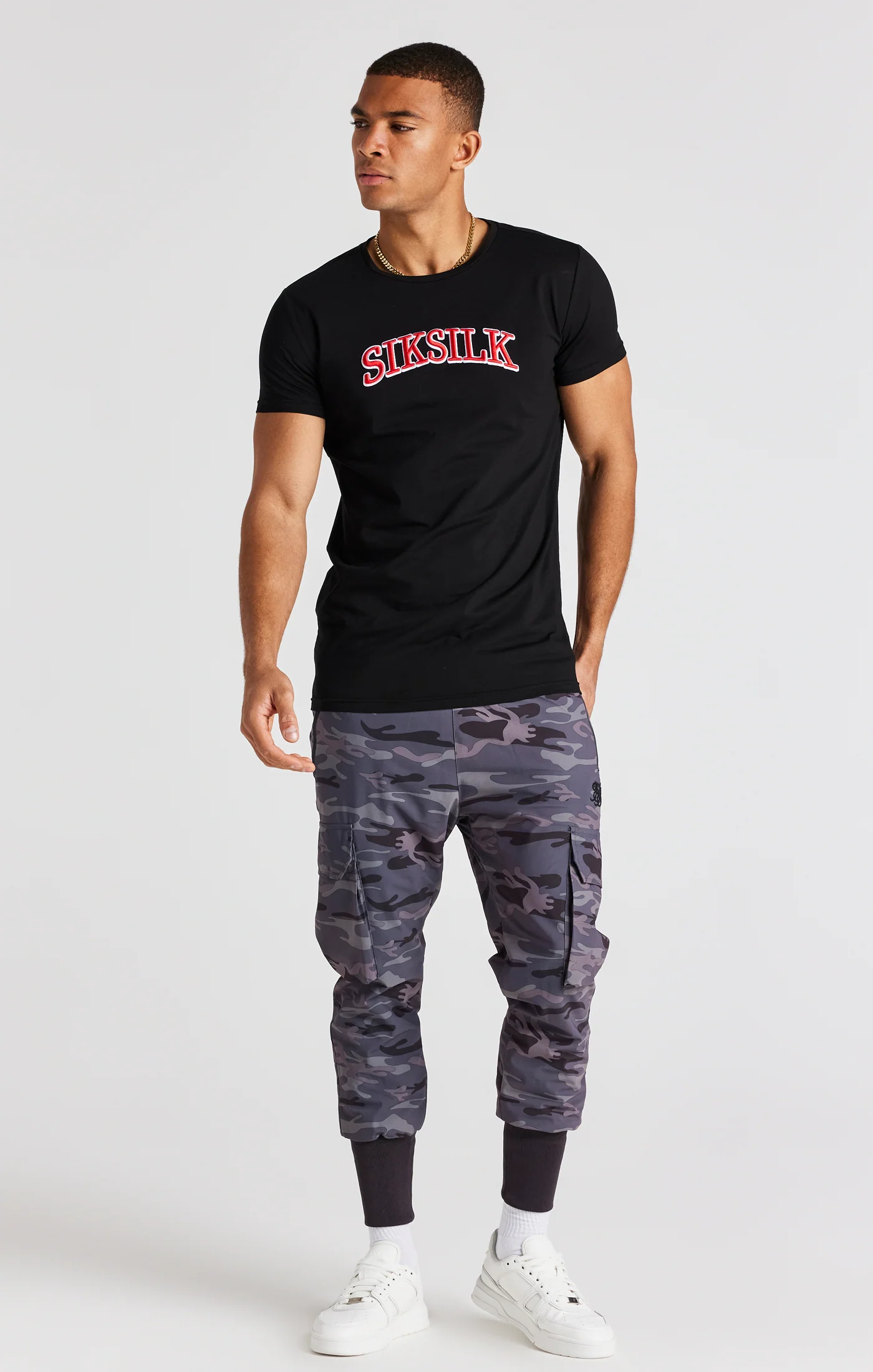 Black Logo Short Sleeve Muscle Fit T-Shirt - Image 3