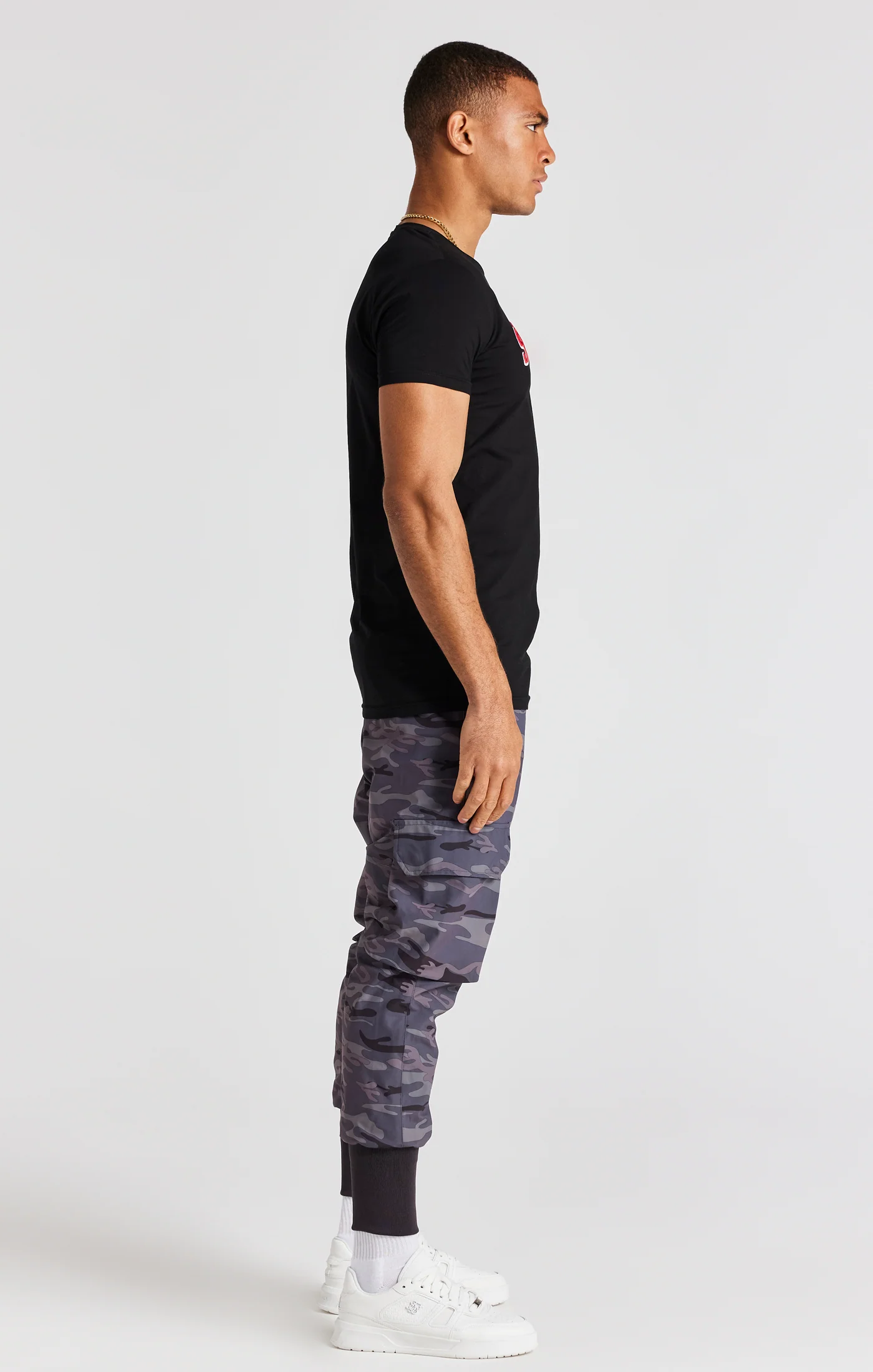 Black Logo Short Sleeve Muscle Fit T-Shirt - Image 4