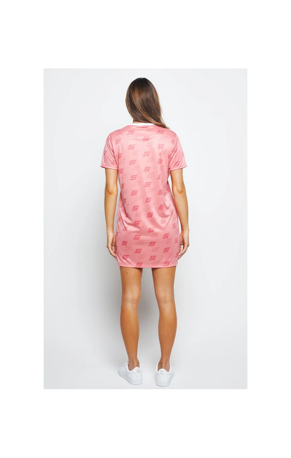 SikSilk Shadow Roma T-Shirt Dress - Pink - Image 5