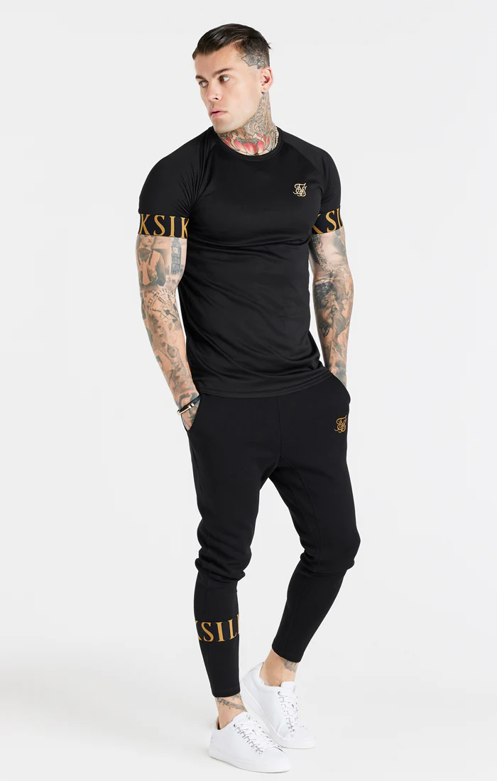 Black And Gold Elastic Cuff T-Shirt - Image 5
