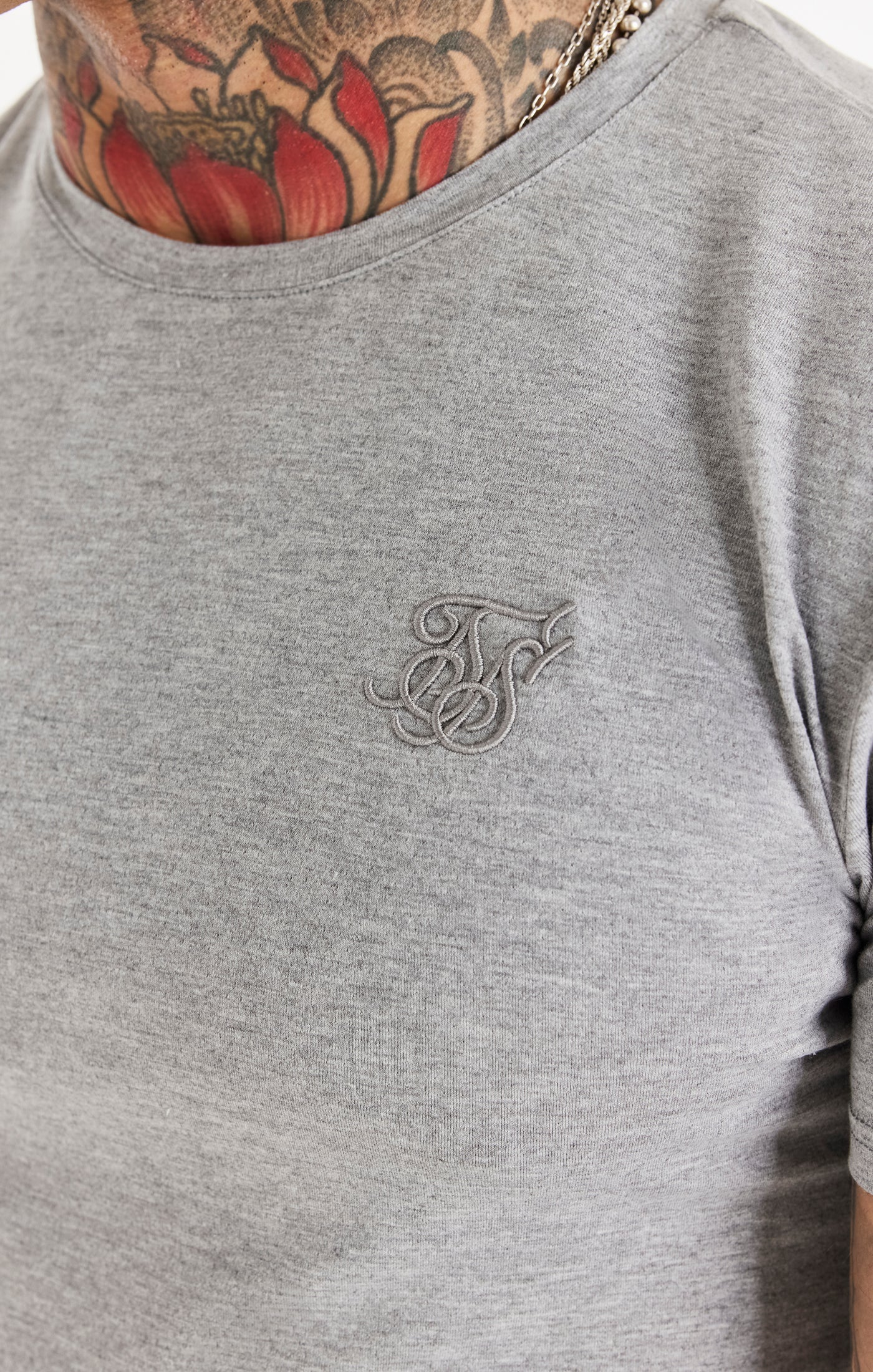 Grey Textured Muscle Fit T-Shirt - Image 2