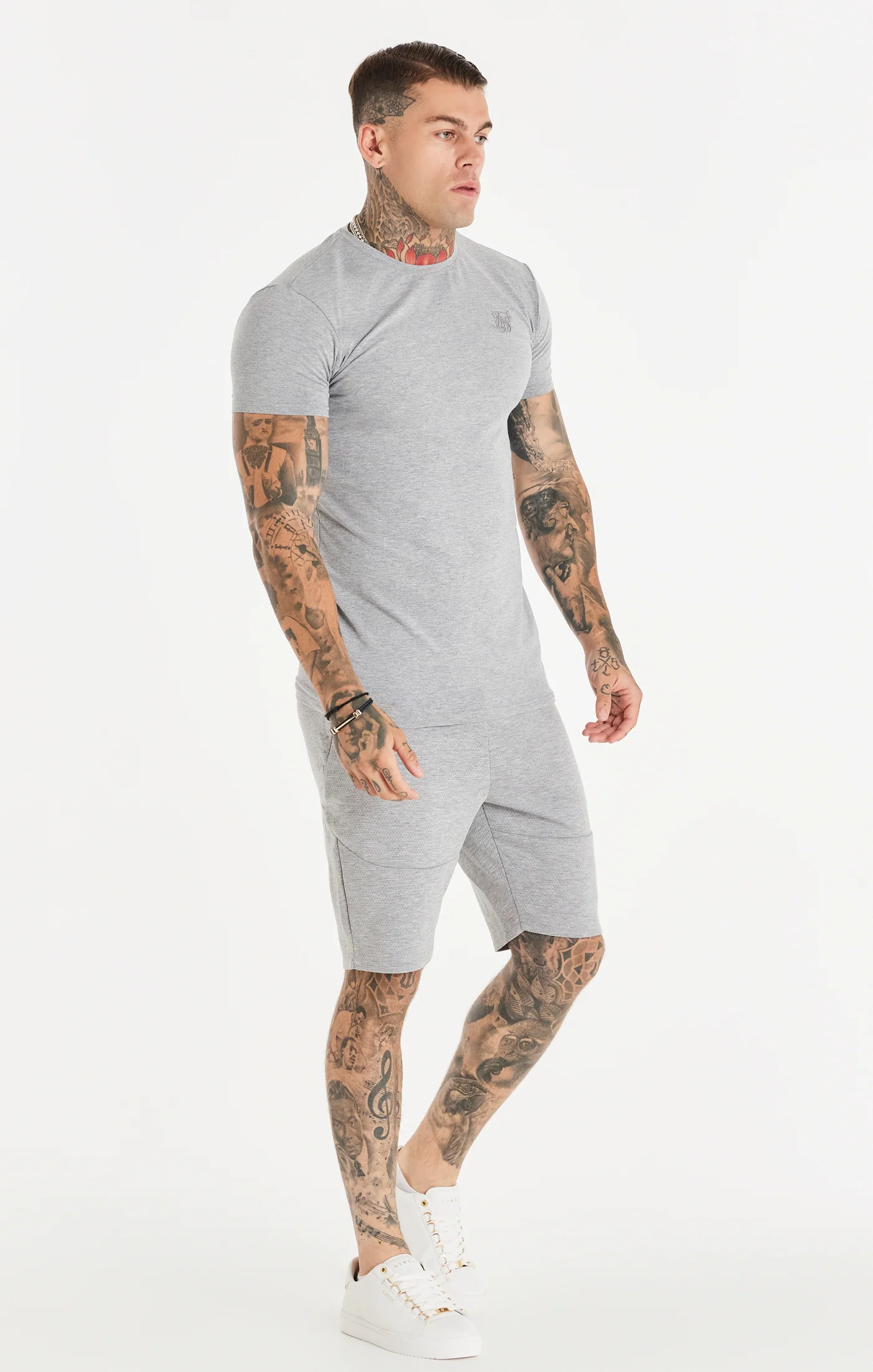 Grey Textured Muscle Fit T-Shirt - Image 4