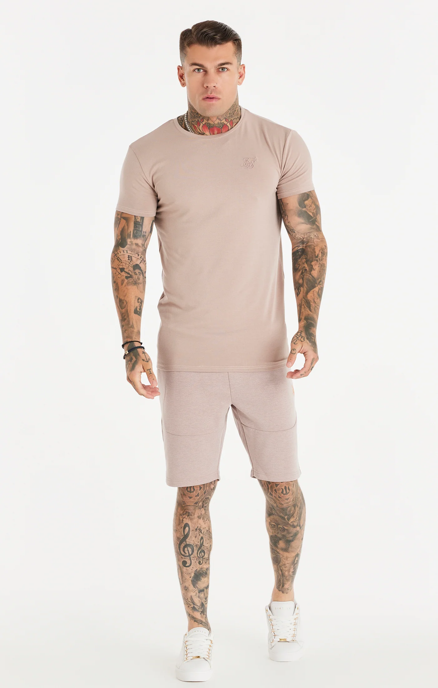 Washed Pink Textured Muscle Fit T-Shirt - Image 3