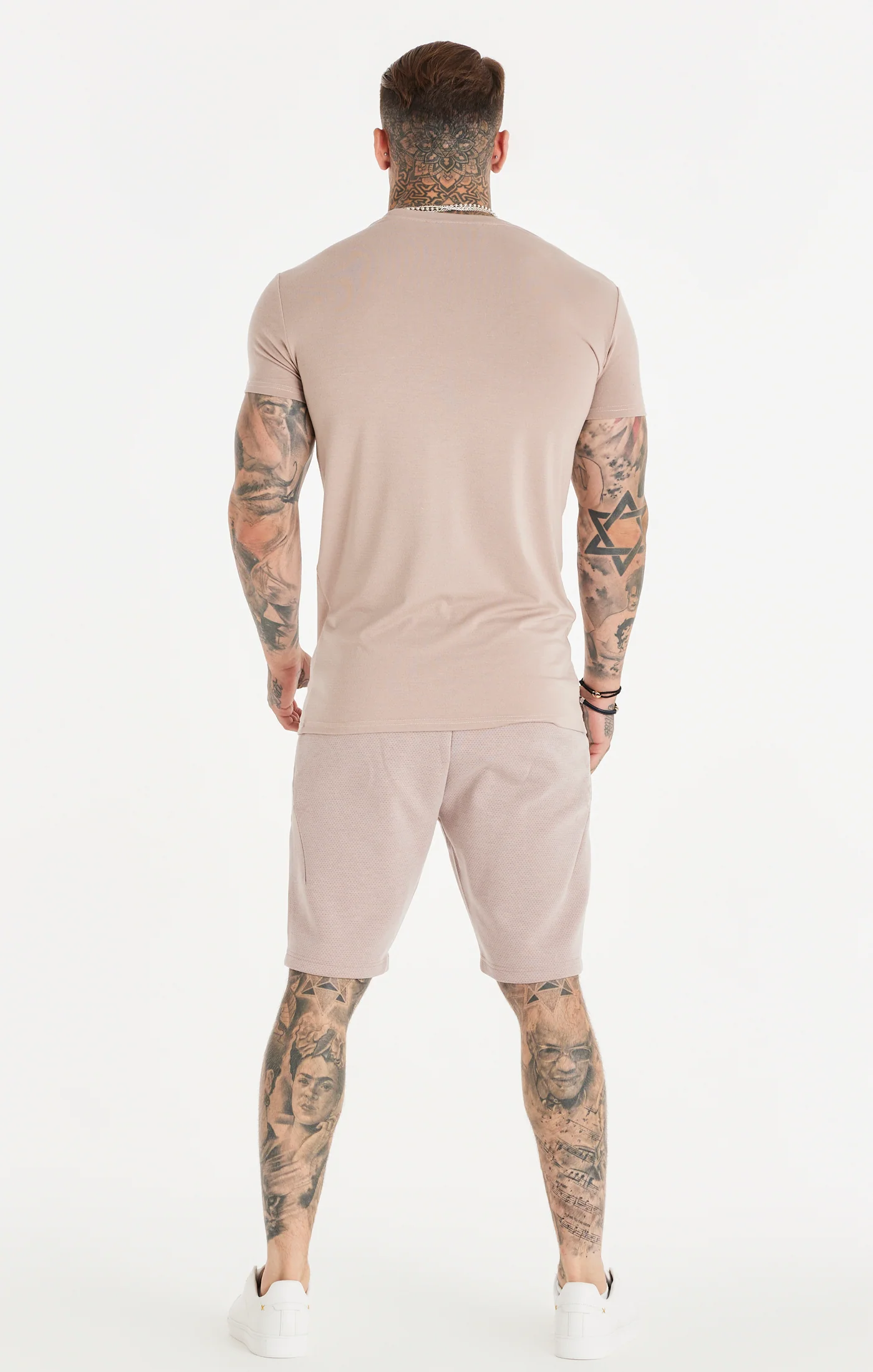 Washed Pink Textured Muscle Fit T-Shirt - Image 6