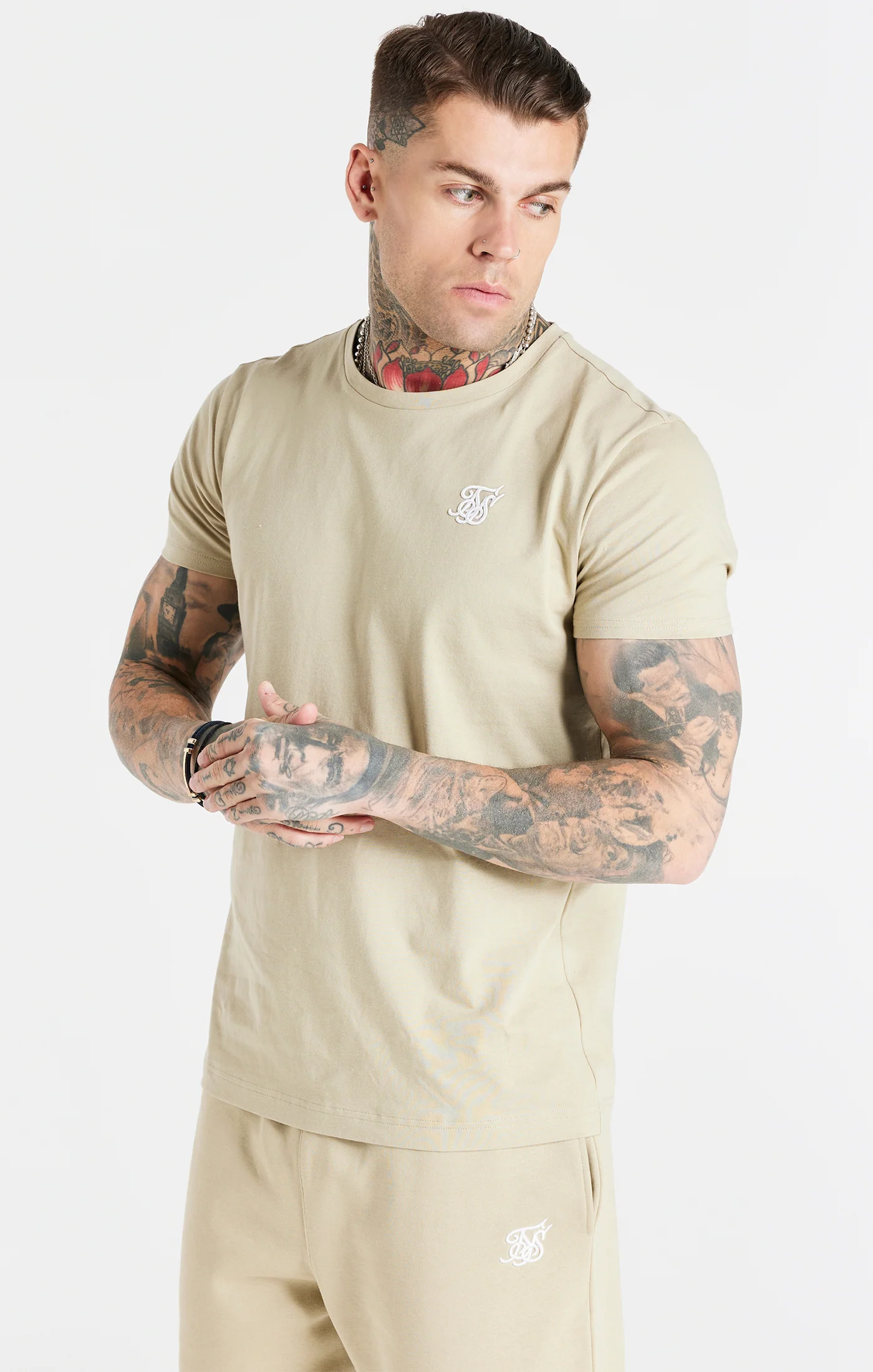 Beige Muscle Fit T-Shirt