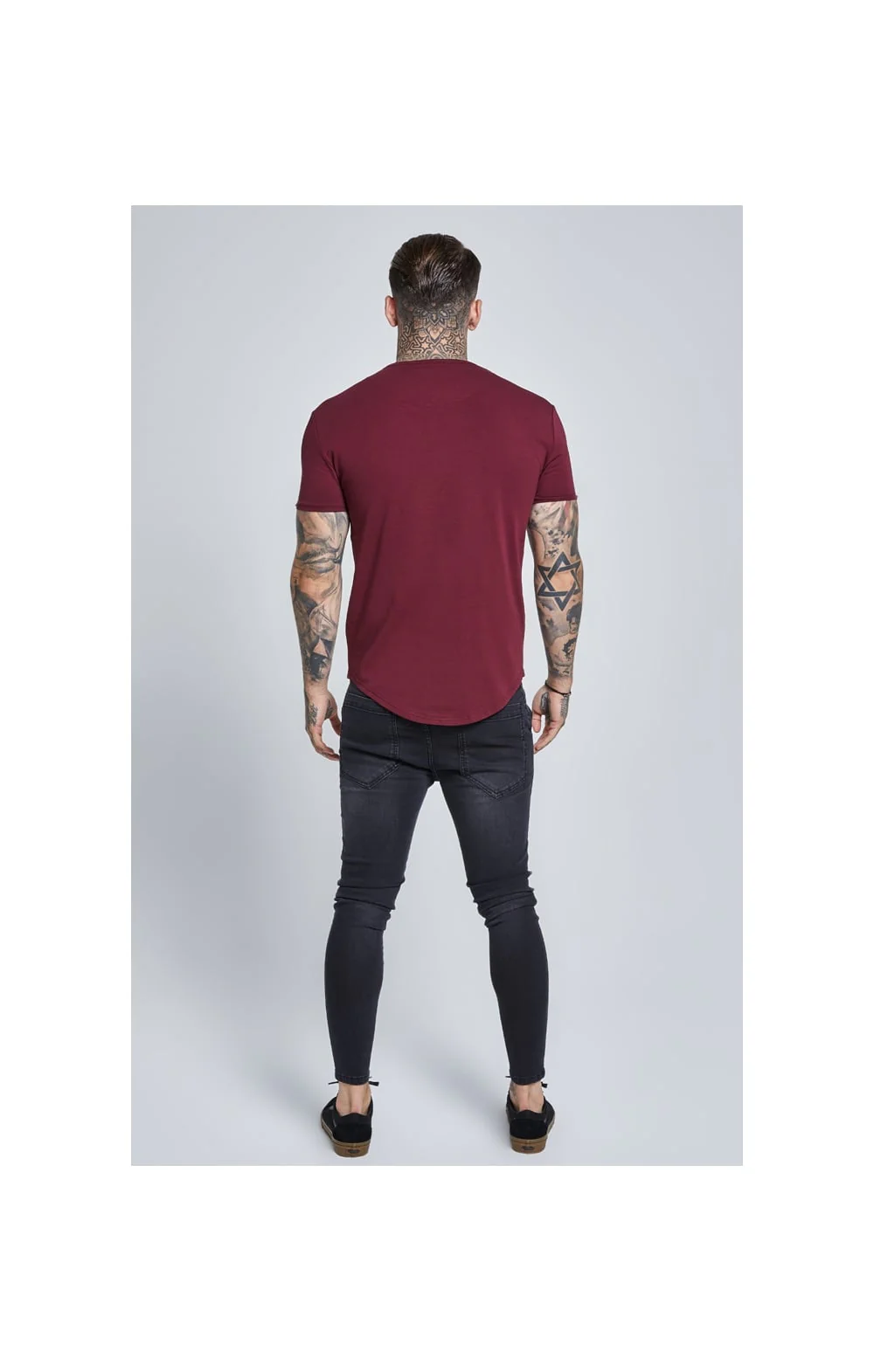 Burgundy Short Sleeve Muscle Fit T-Shirt - Image 4