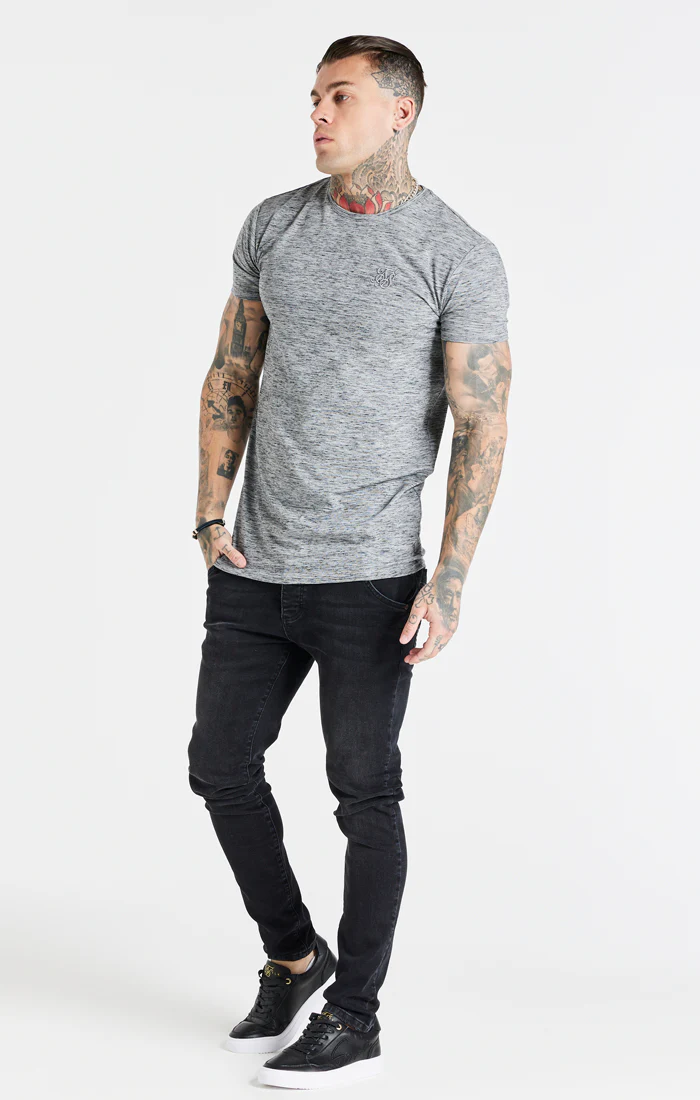 Grey Marl Muscle T-Shirt - Image 3