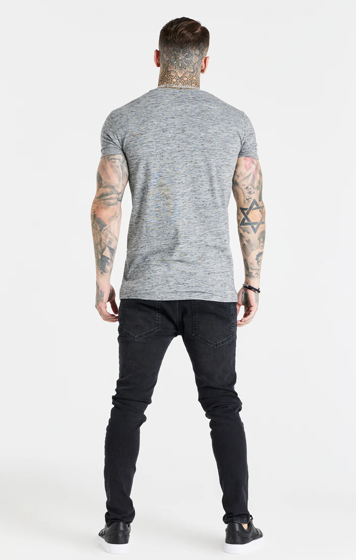 Grey Marl Muscle T-Shirt - Image 4