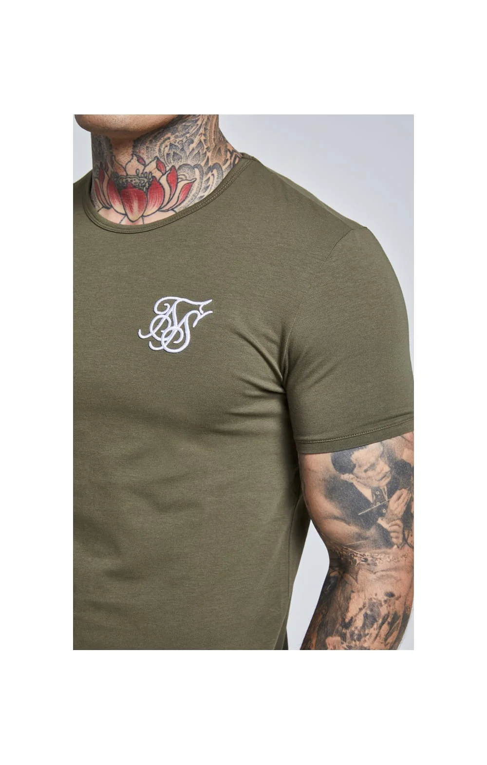 Khaki Short Sleeve Muscle Fit T-Shirt - Image 3