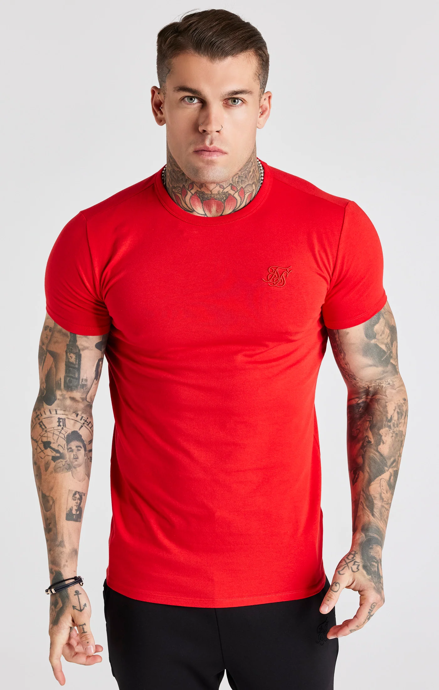Red Short Sleeve Muscle Fit T-Shirt