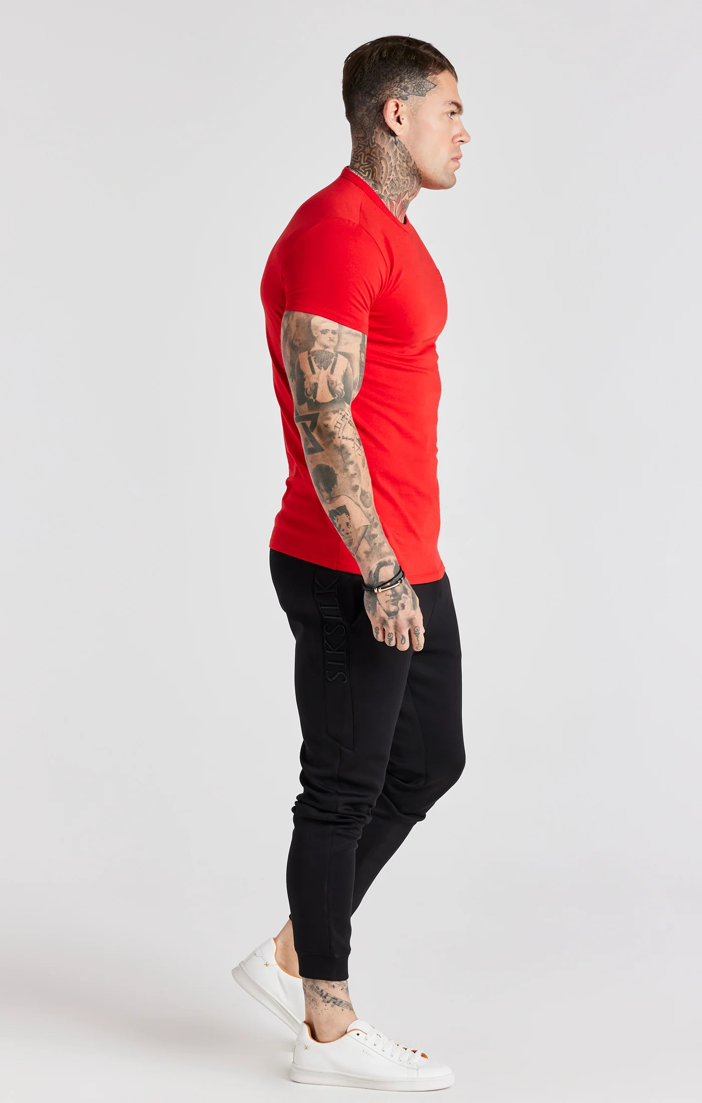 Red Short Sleeve Muscle Fit T-Shirt - Image 4