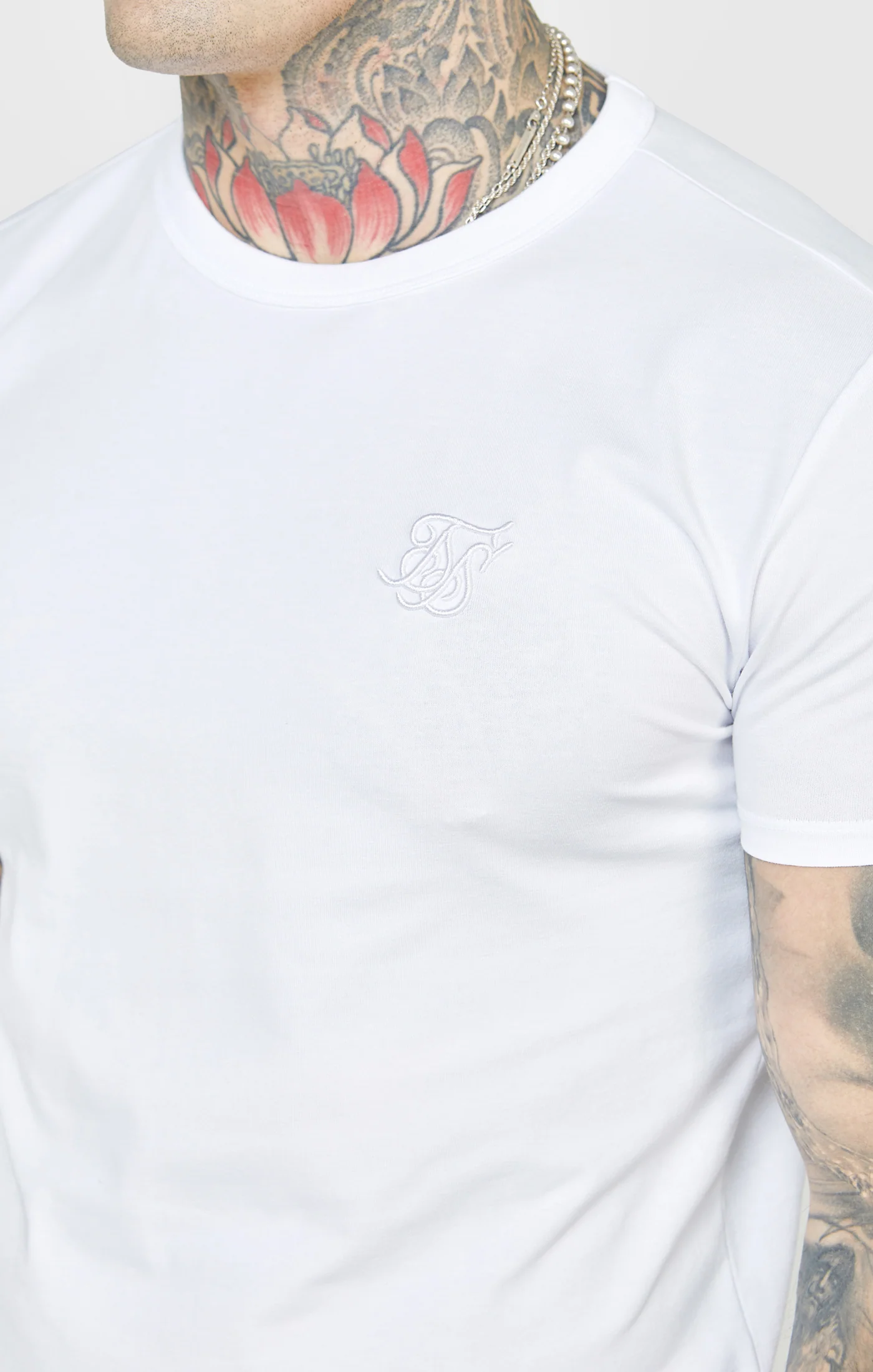 White Short Sleeve Muscle Fit T-Shirt - Image 2