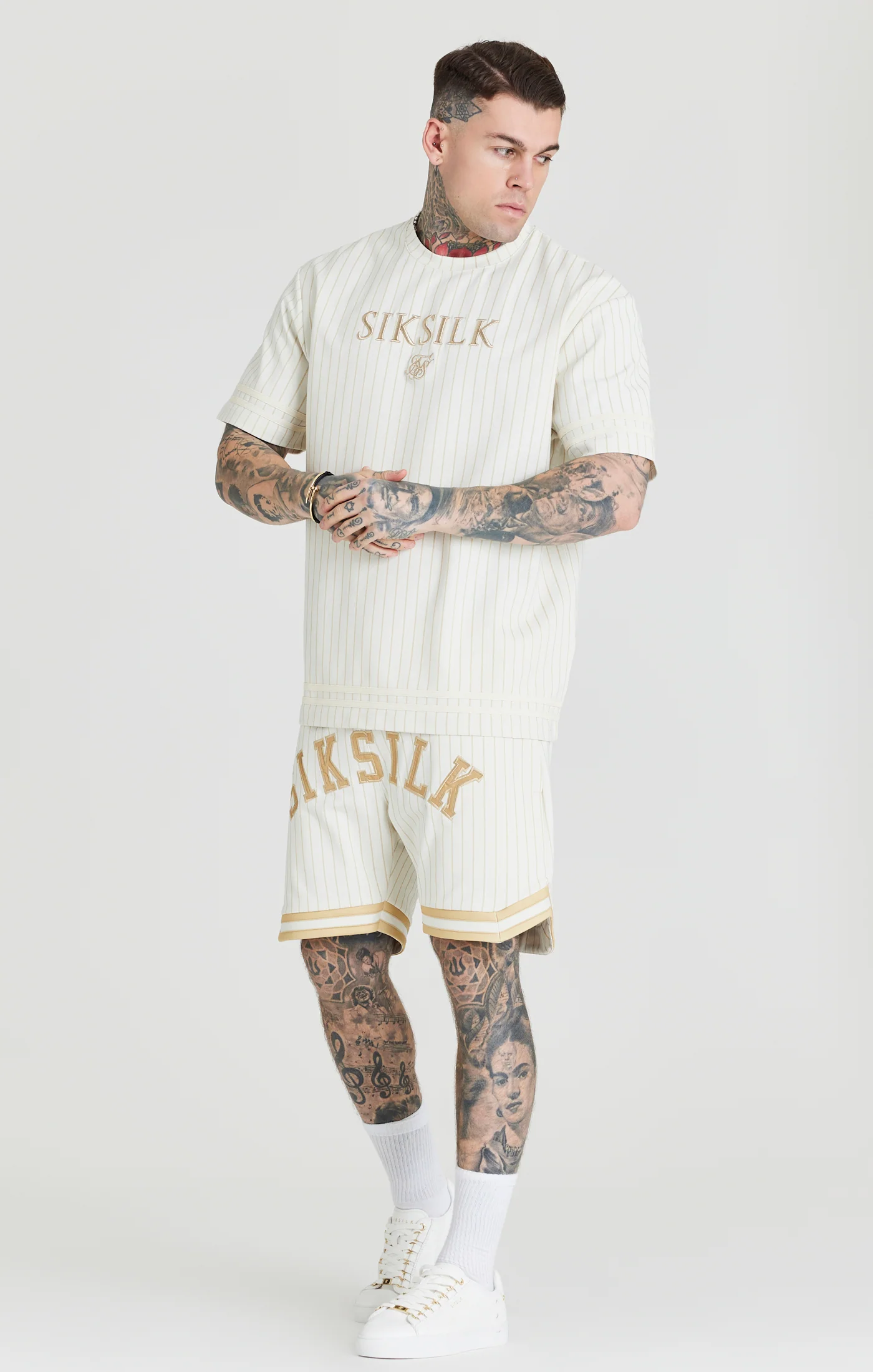Ecru Retro Stripe Oversized T-Shirt - Image 3