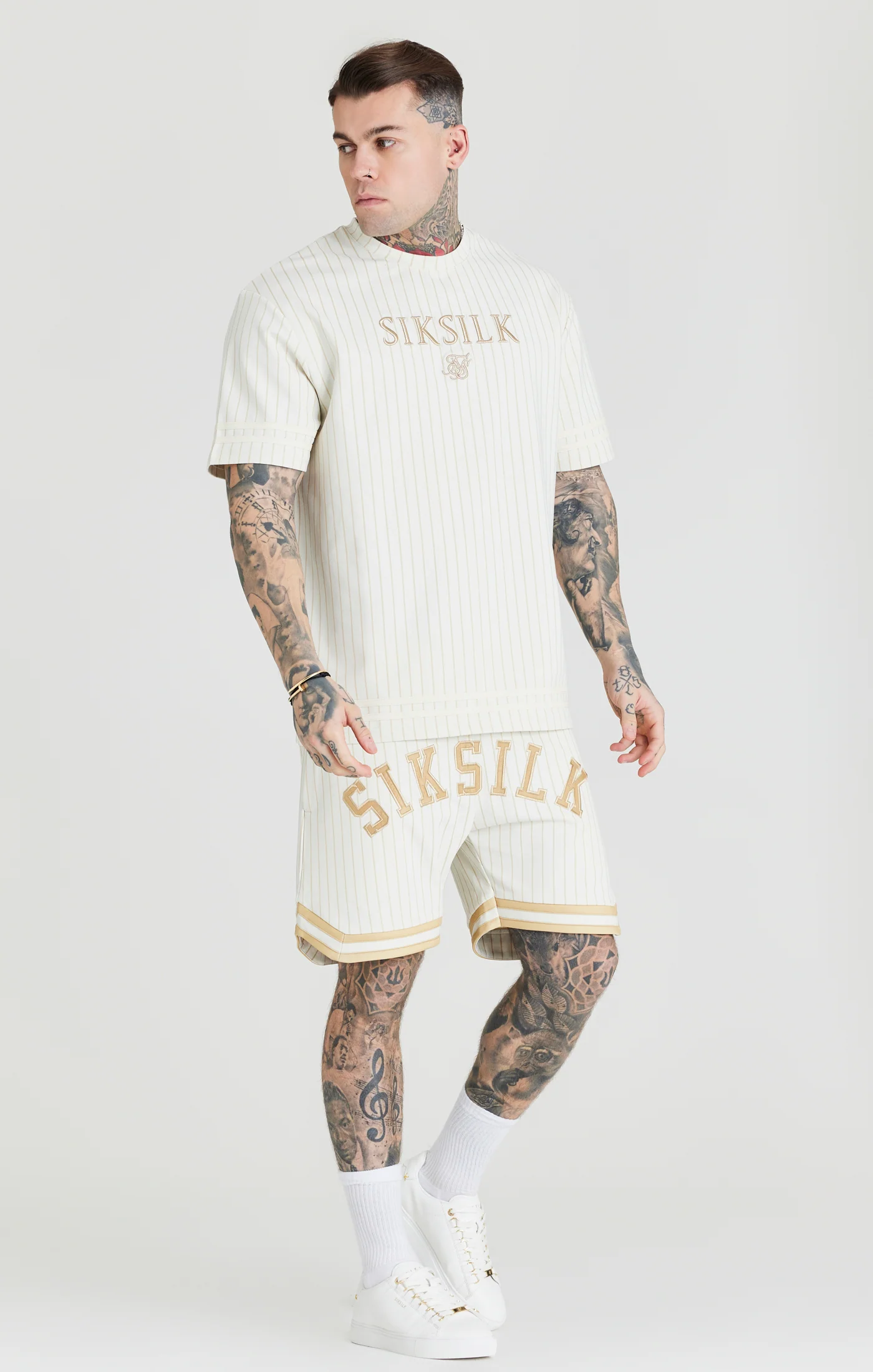 Ecru Retro Stripe Oversized T-Shirt - Image 4
