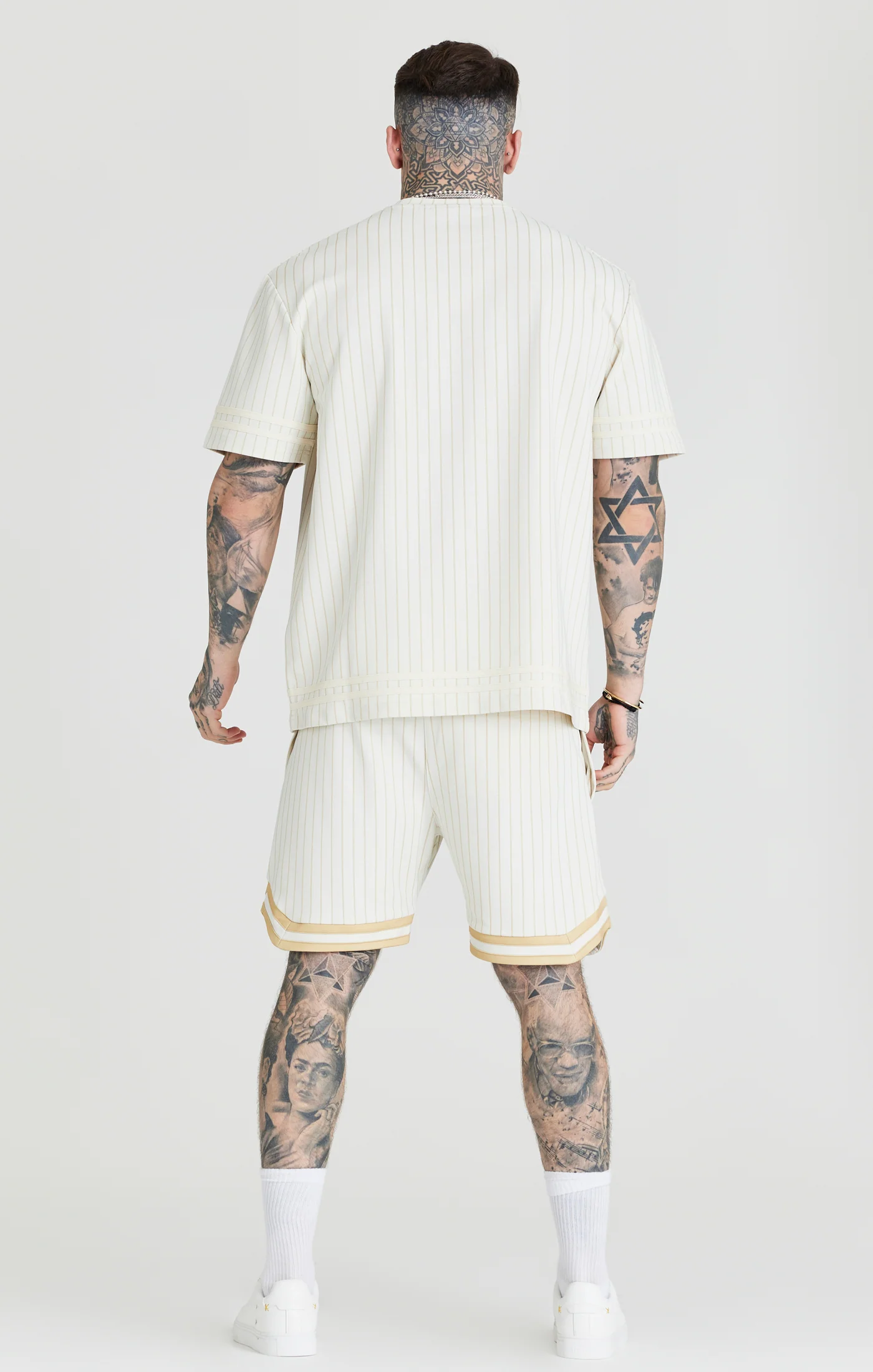 Ecru Retro Stripe Oversized T-Shirt - Image 5