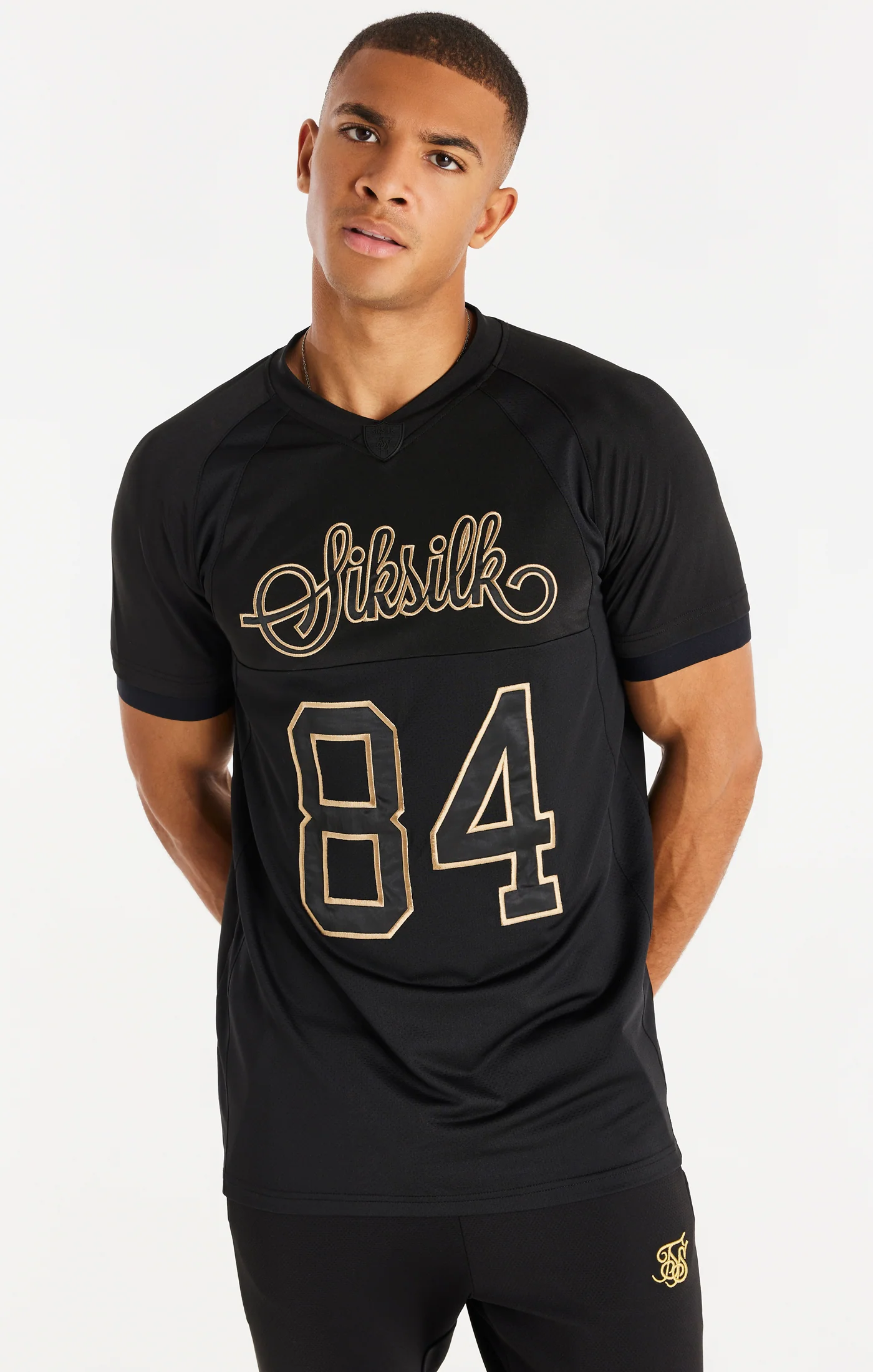 Black Sport Elastic Cuff T-Shirt