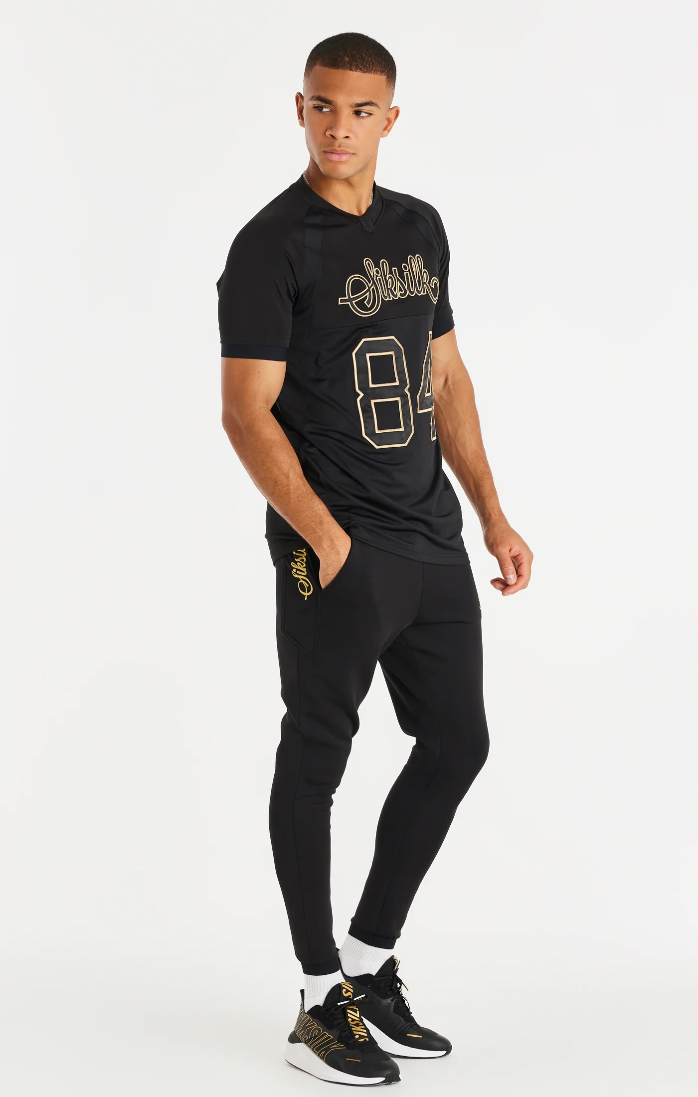 Black Sport Elastic Cuff T-Shirt - Image 3