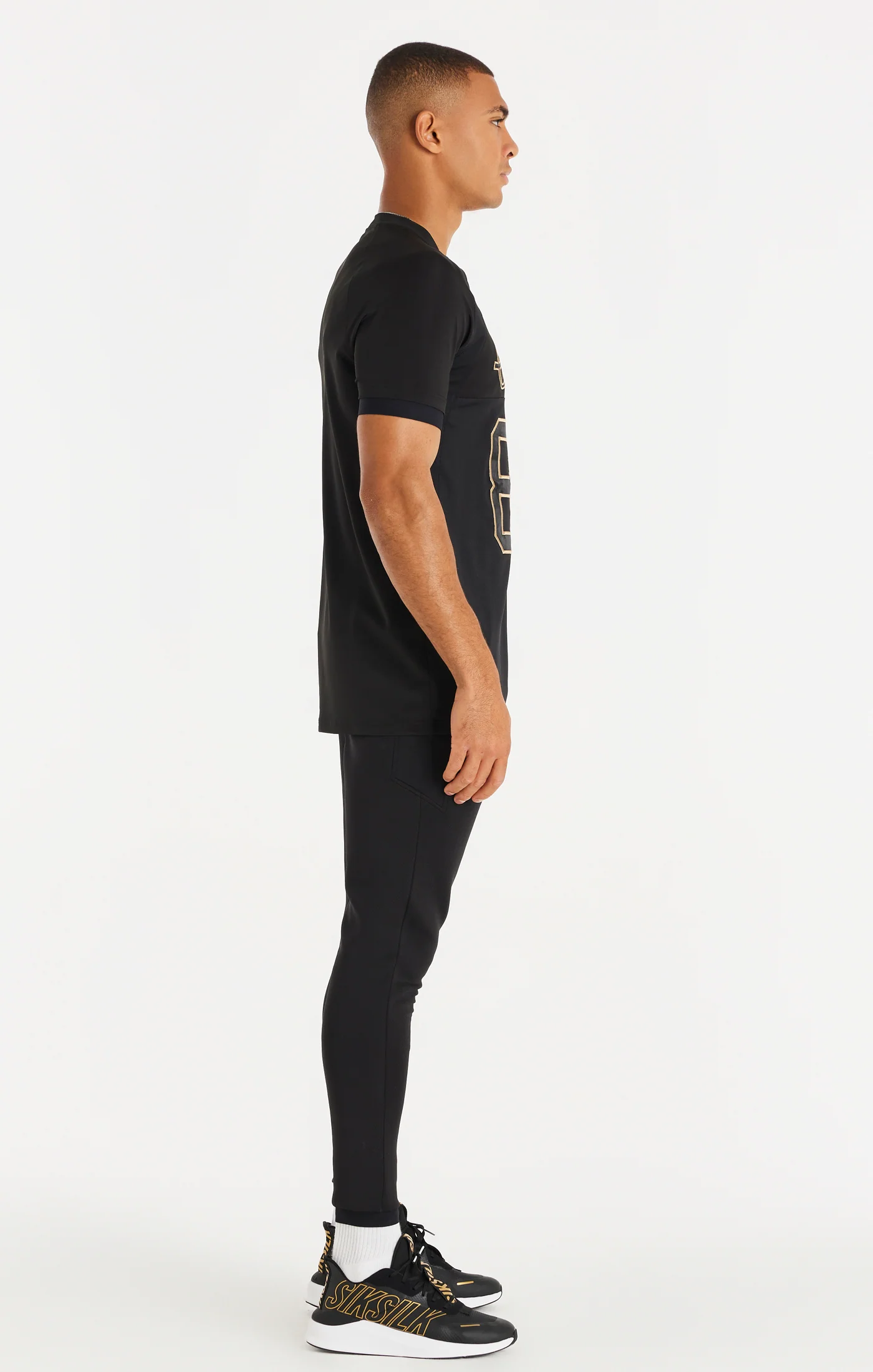 Black Sport Elastic Cuff T-Shirt - Image 4