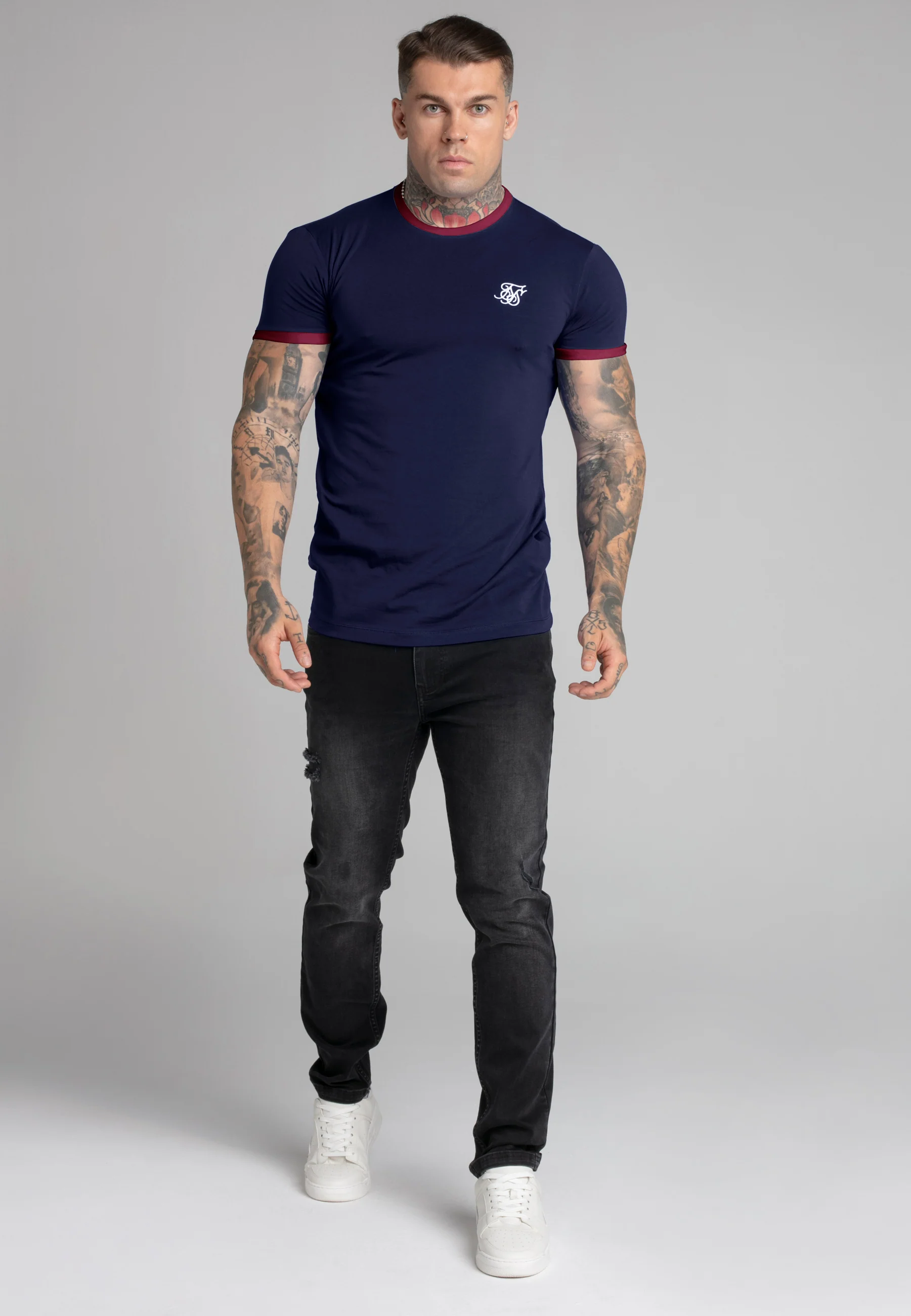 Navy Short Sleeve Ringer T-Shirt - Image 2