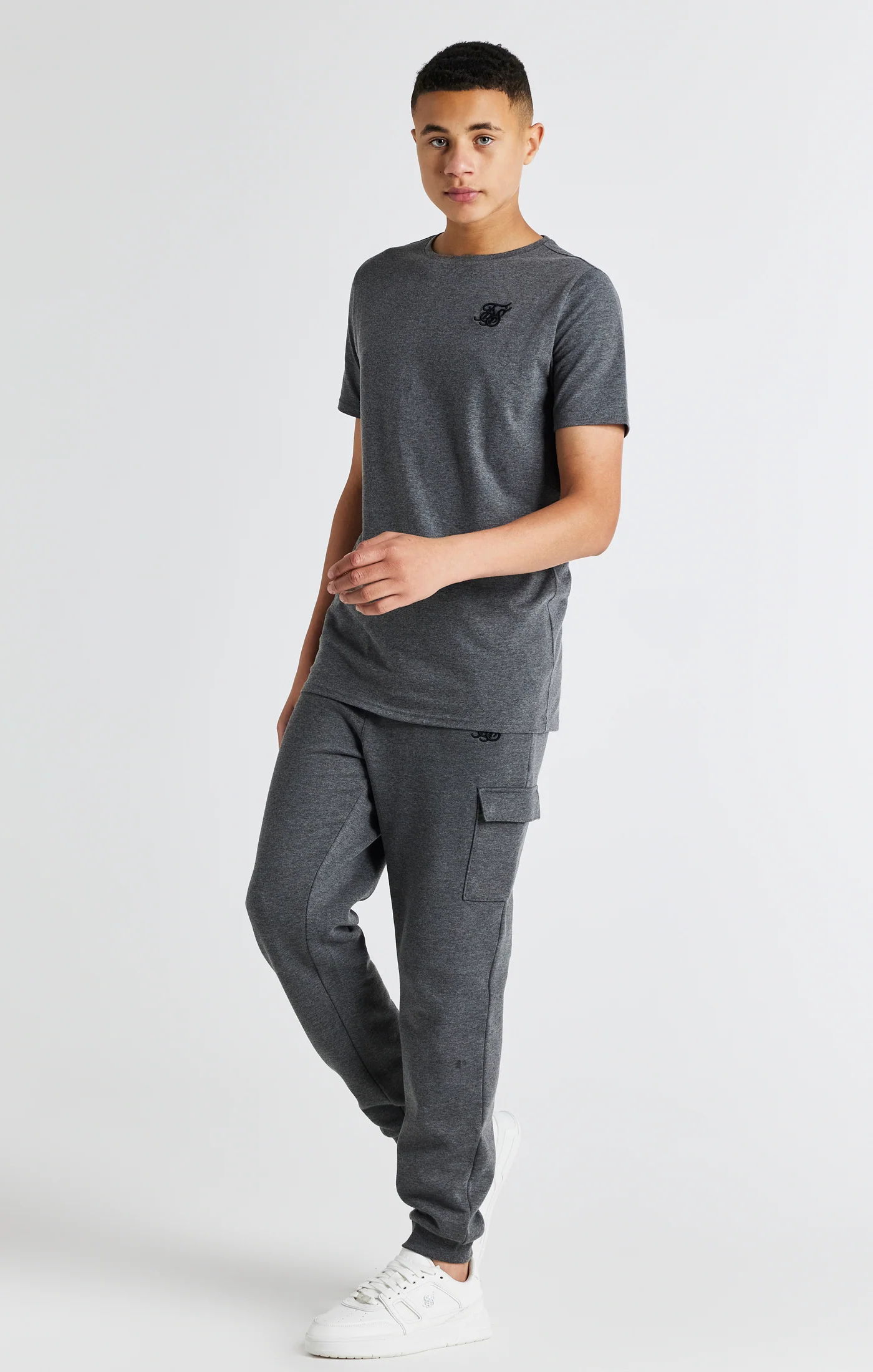 Boys Dark Grey Marl Short Sleeve T-Shirt - Image 3
