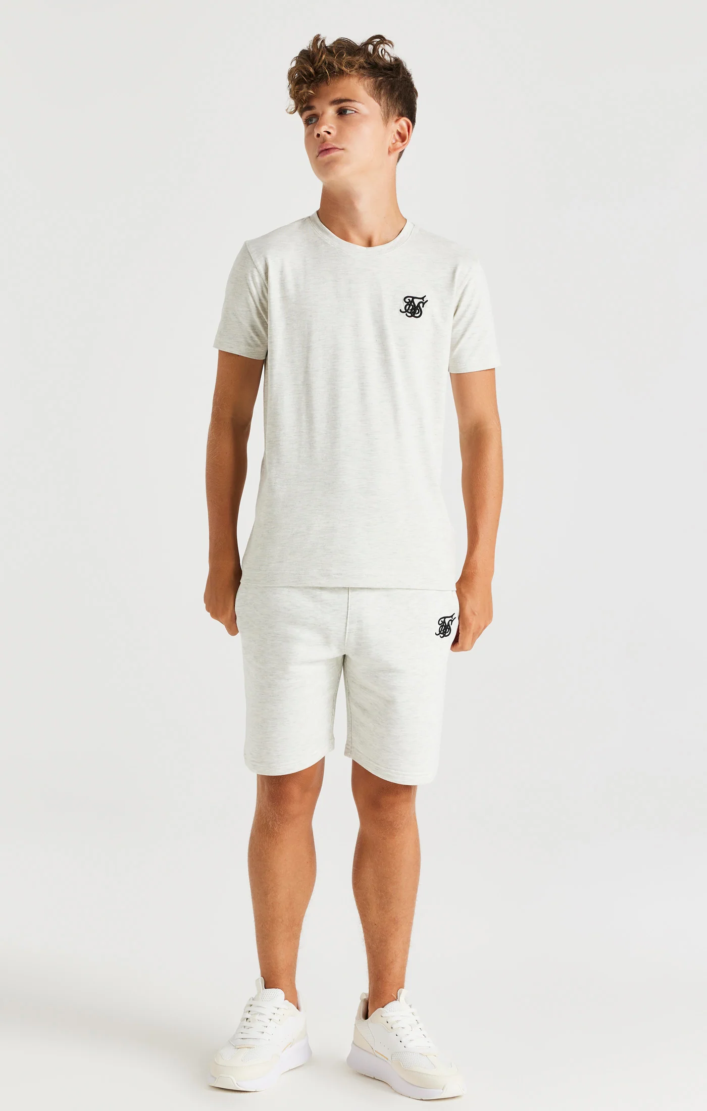 SikSilk Short Sleeve Tee - Snow Marl - Image 5