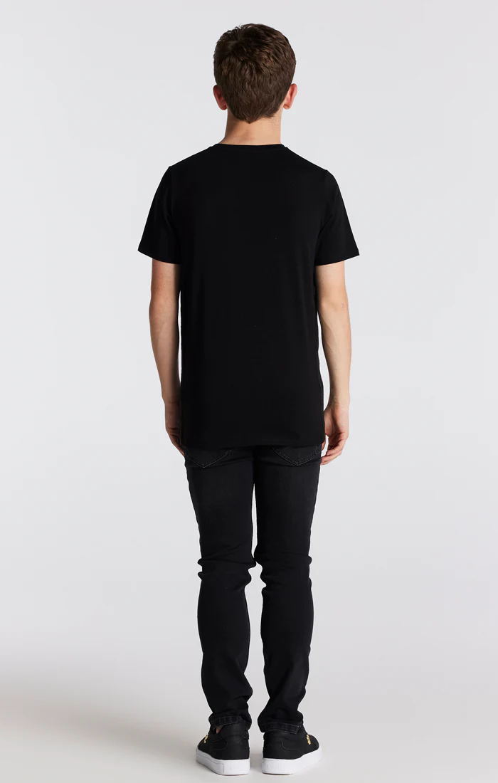 Boys Black Side Taped T-Shirt - Image 6