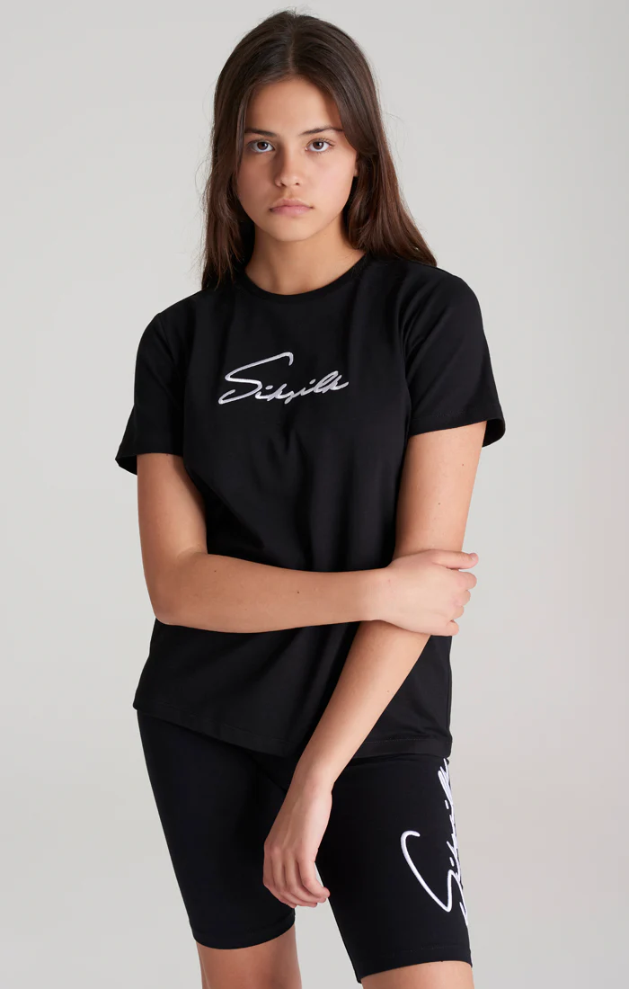 Girls Black Signature Boyfriend T-Shirt