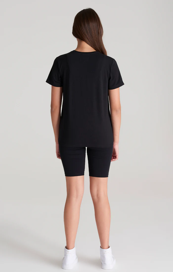 Girls Black Signature Boyfriend T-Shirt - Image 6