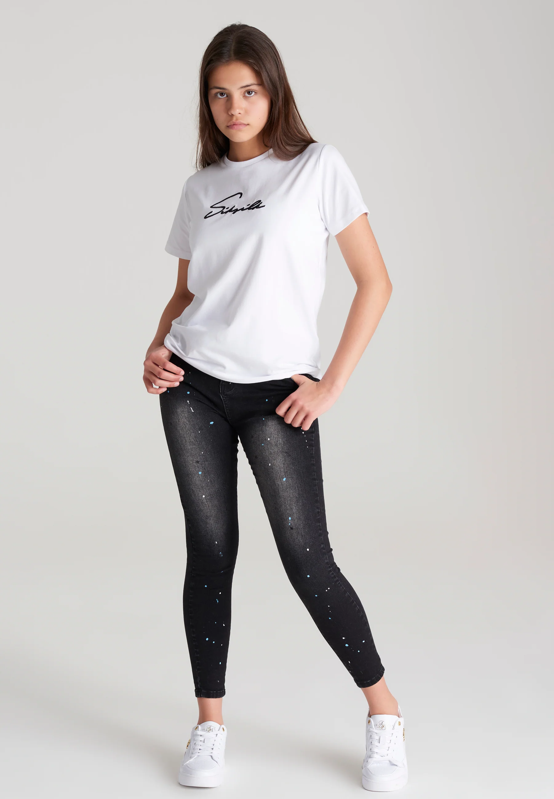 Girls White Signature Boyfriend T-Shirt - Image 4