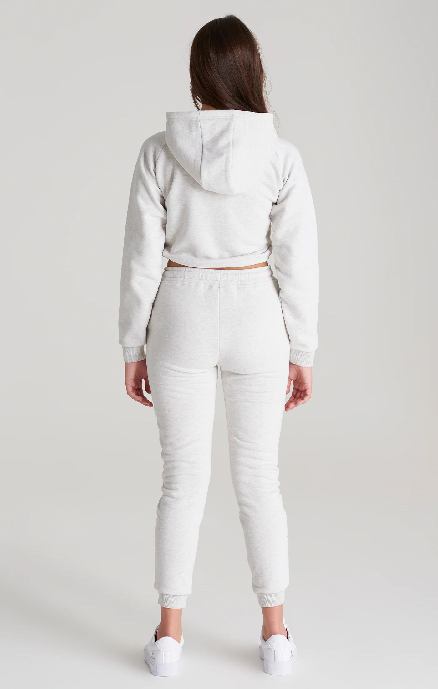 Girls Grey Marl Signature Cropped Hoodie - Image 4