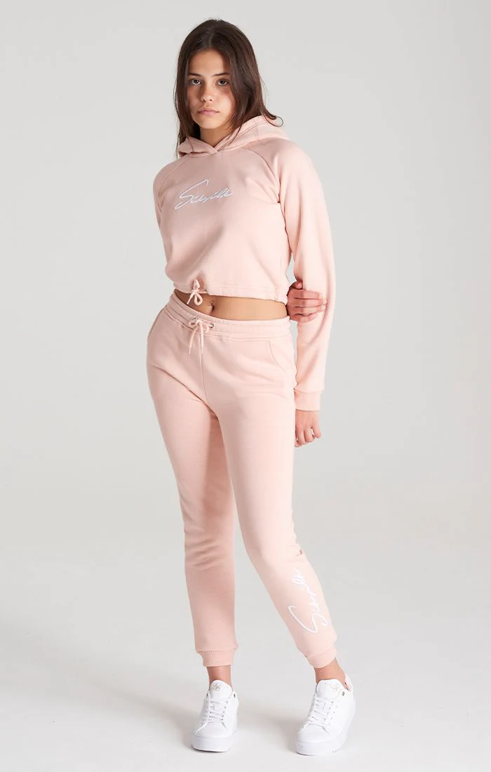 Girls Pink Signature Cropped Hoodie - Image 2